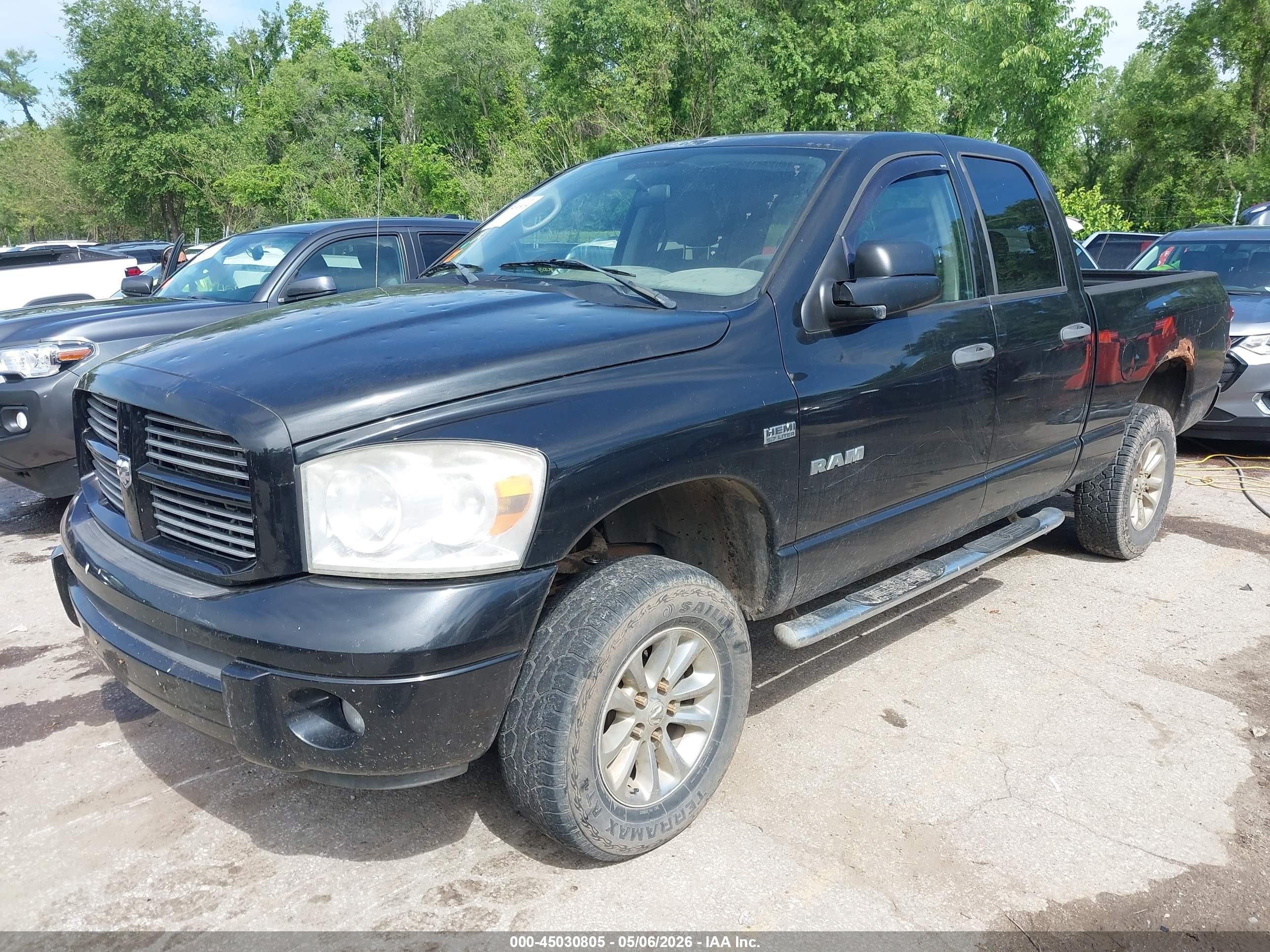 2008 Dodge Ram 1500 Slt Black vin: 1D7HU18208S553756