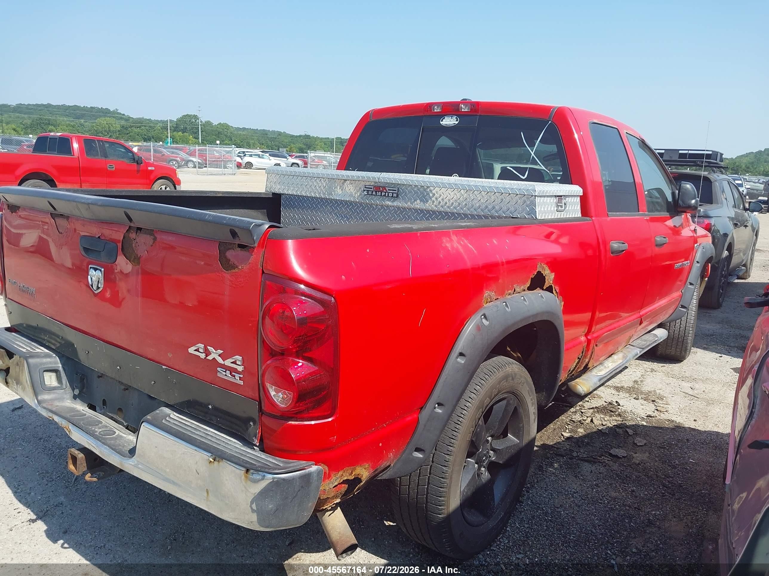 2007 Dodge Ram 1500 Slt/trx4 Off Road/sport Red vin: 1D7HU18217J523640