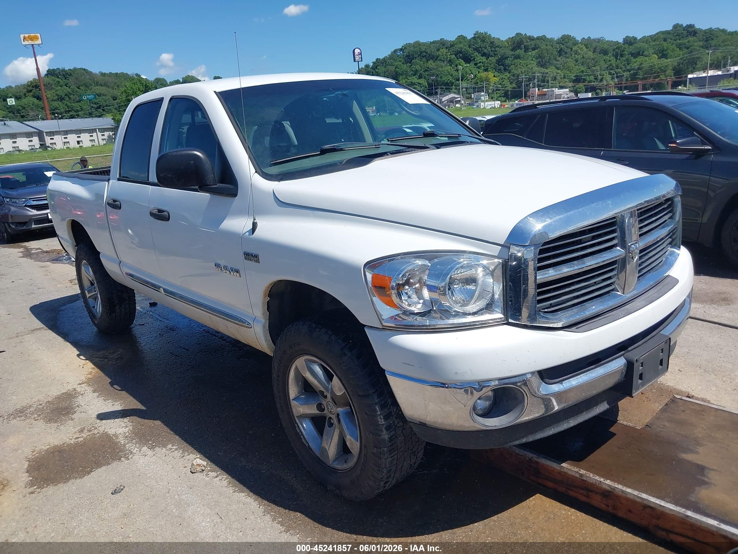 2008 Dodge Ram 1500 Slt White vin: 1D7HU18218J214140