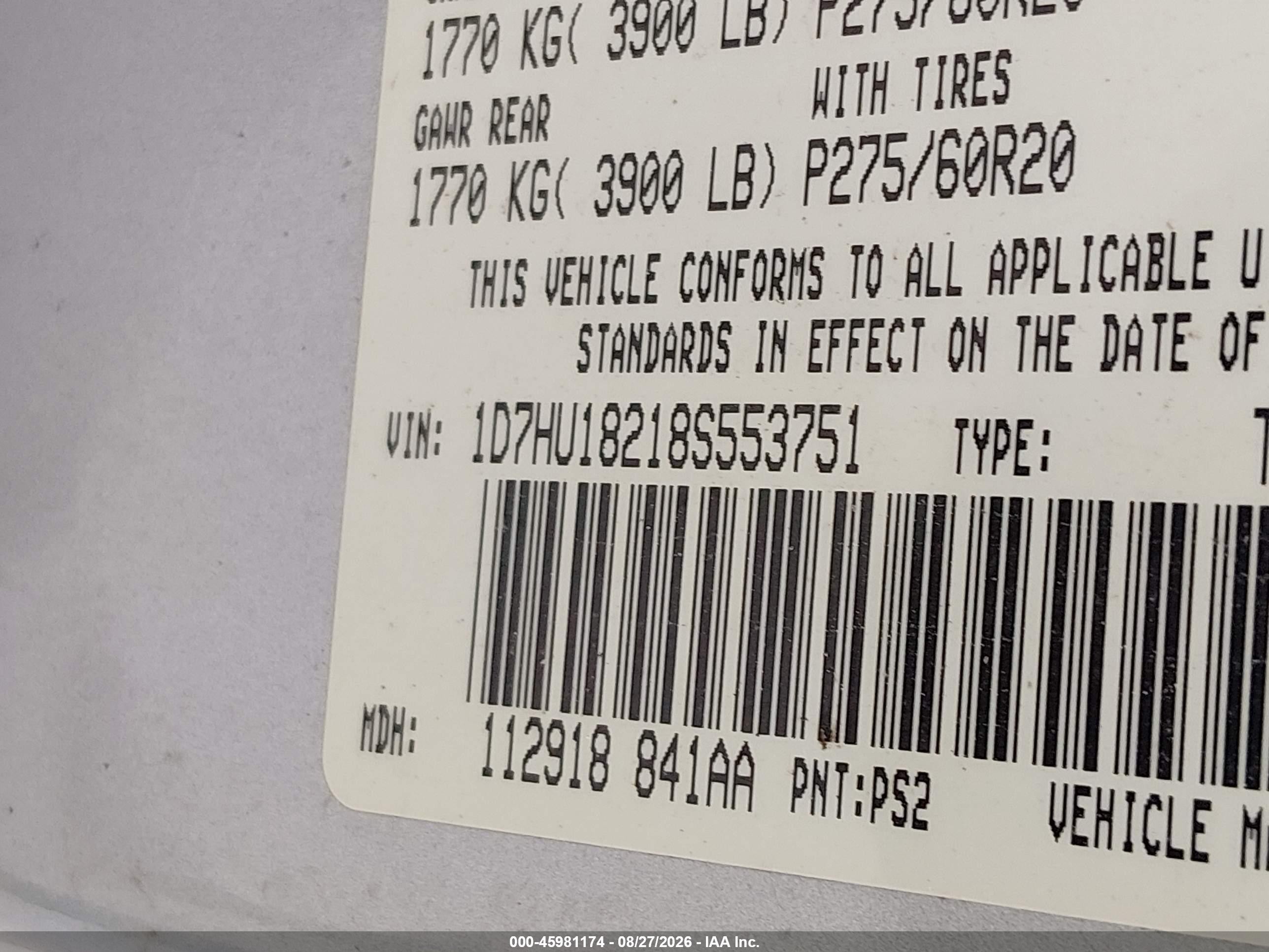 2008 Dodge Ram 1500 Slt Серебряный vin: 1D7HU18218S553751