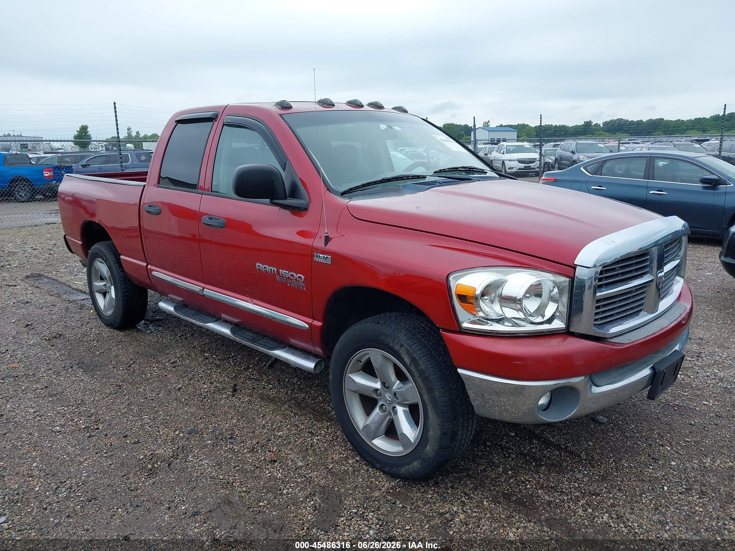 2006 Dodge Ram 1500 Slt/trx4 Off Road/sport Red vin: 1D7HU18226S647814