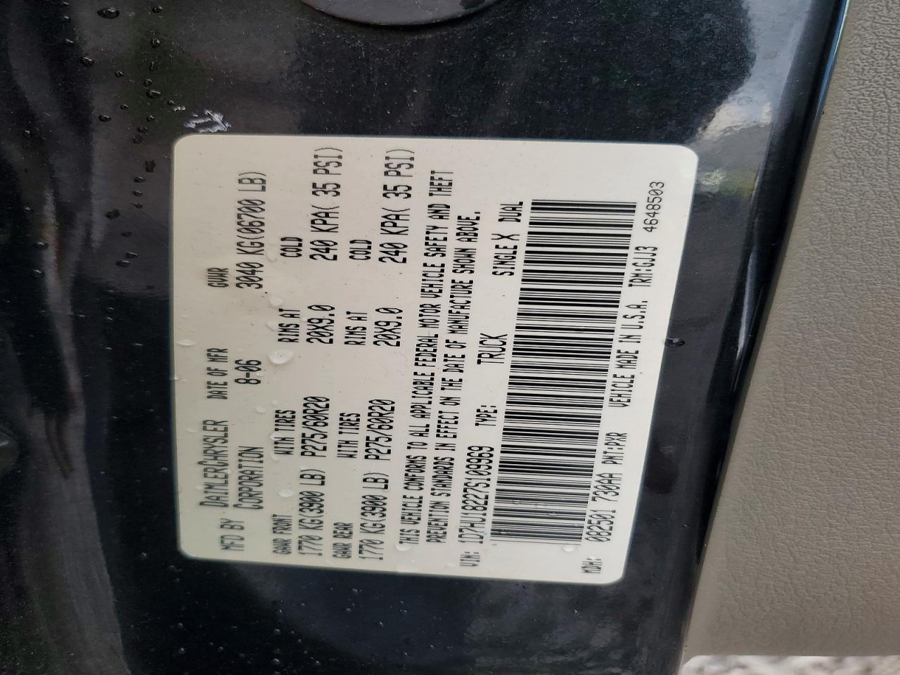 2007 Dodge Ram 1500 St Black vin: 1D7HU18227S109969