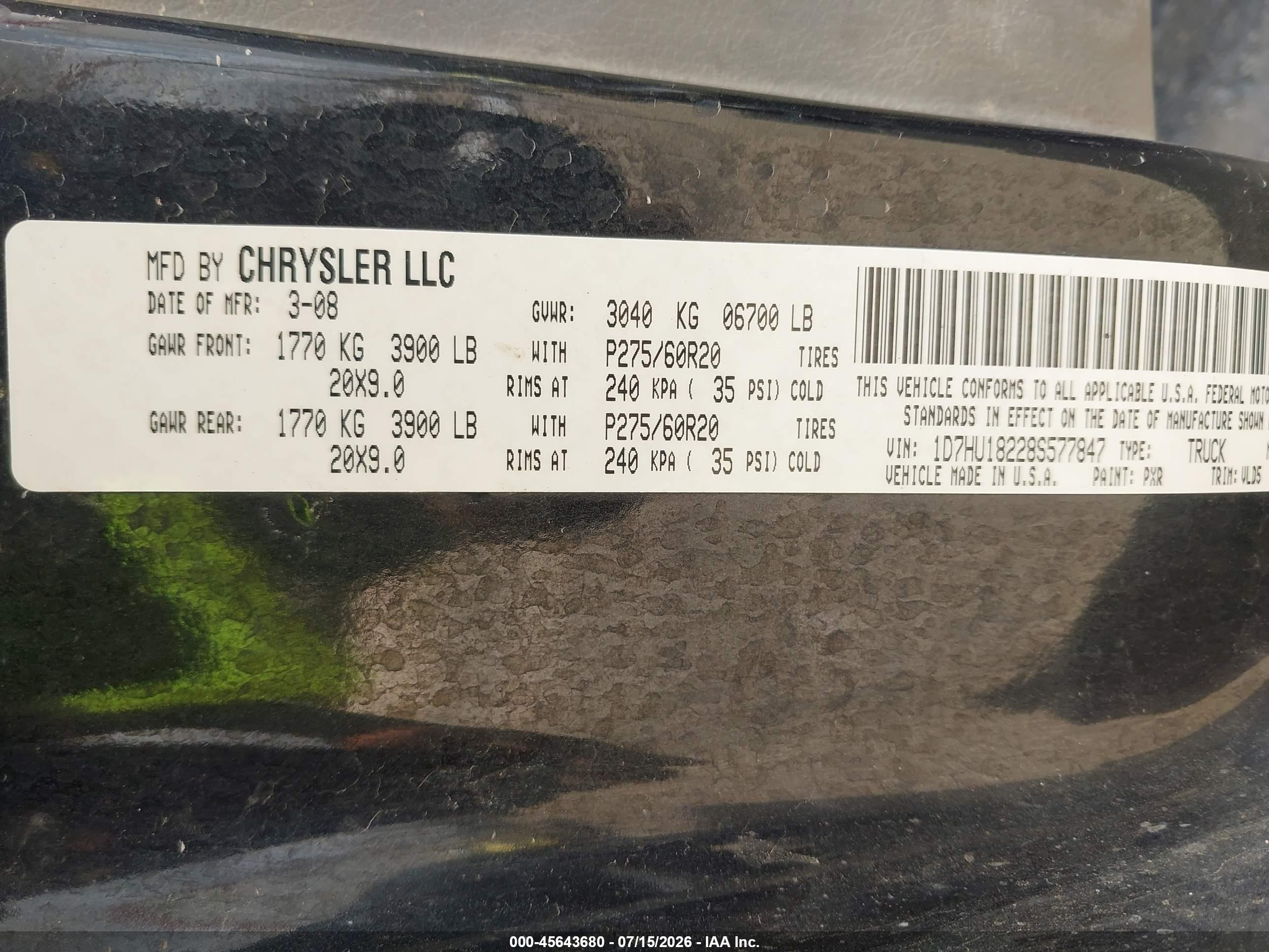 2008 Dodge Ram 1500 Laramie Черный vin: 1D7HU18228S577847