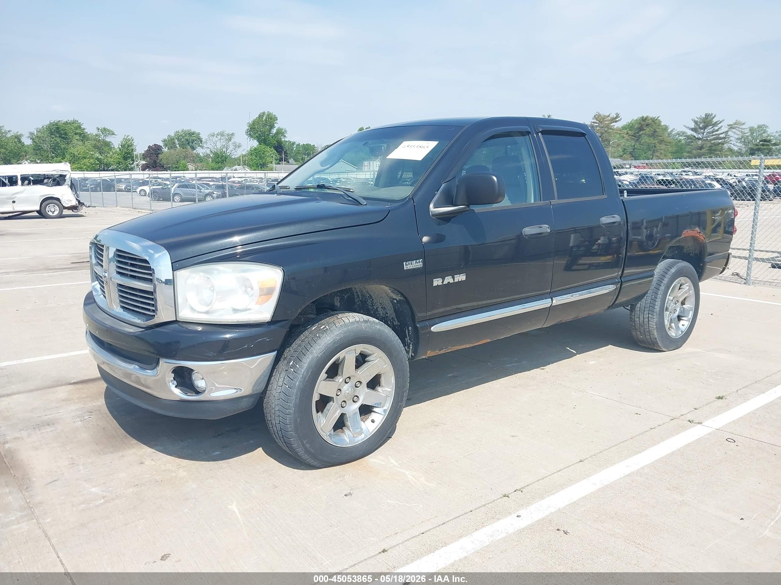 2008 Dodge Ram 1500 Slt Black vin: 1D7HU18228S584829