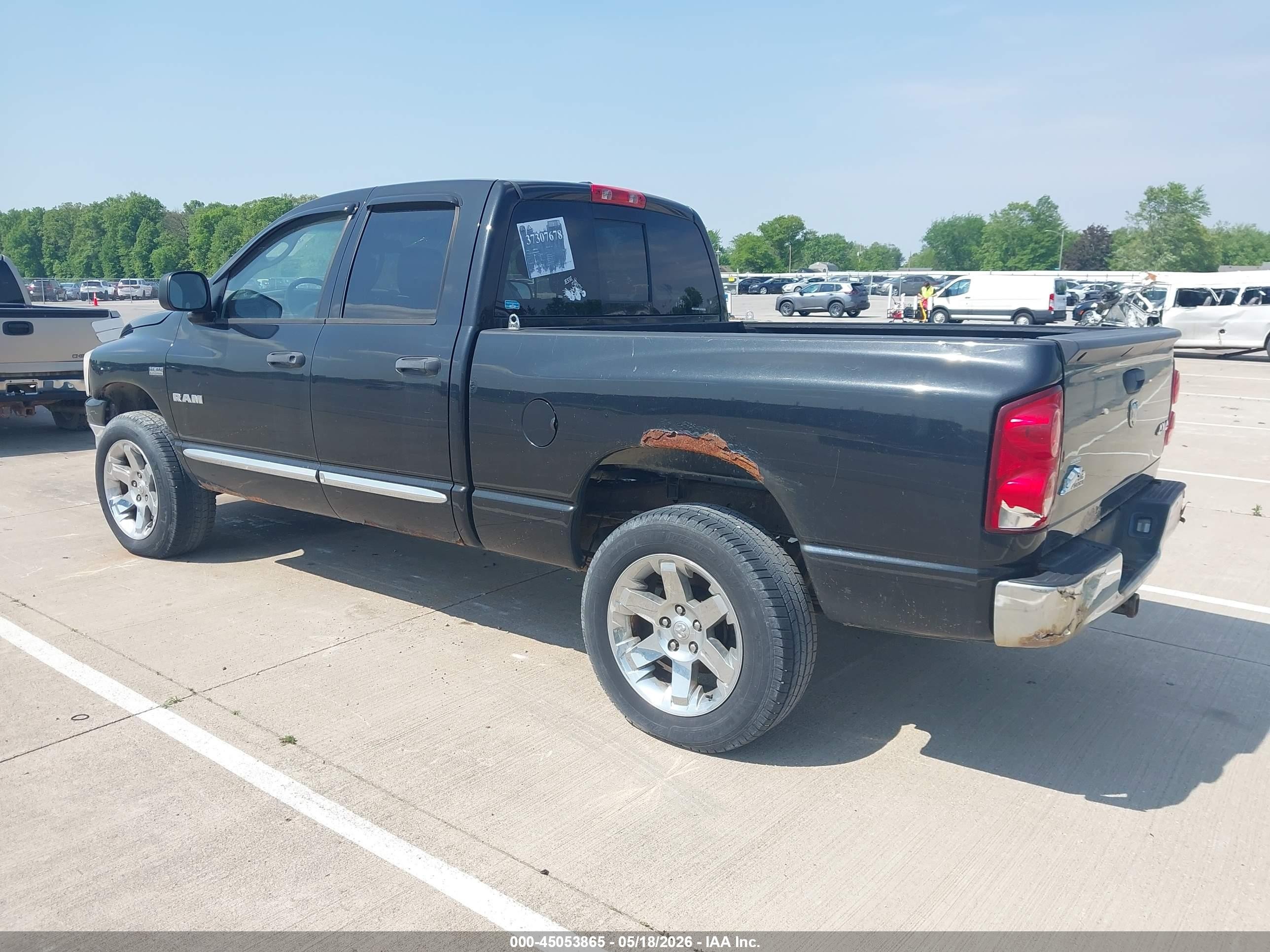 2008 Dodge Ram 1500 Slt Black vin: 1D7HU18228S584829