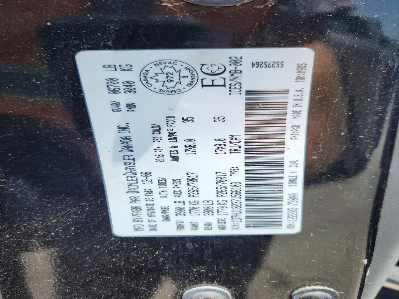 2007 Dodge Ram 1500 St Black vin: 1D7HU18237J566103
