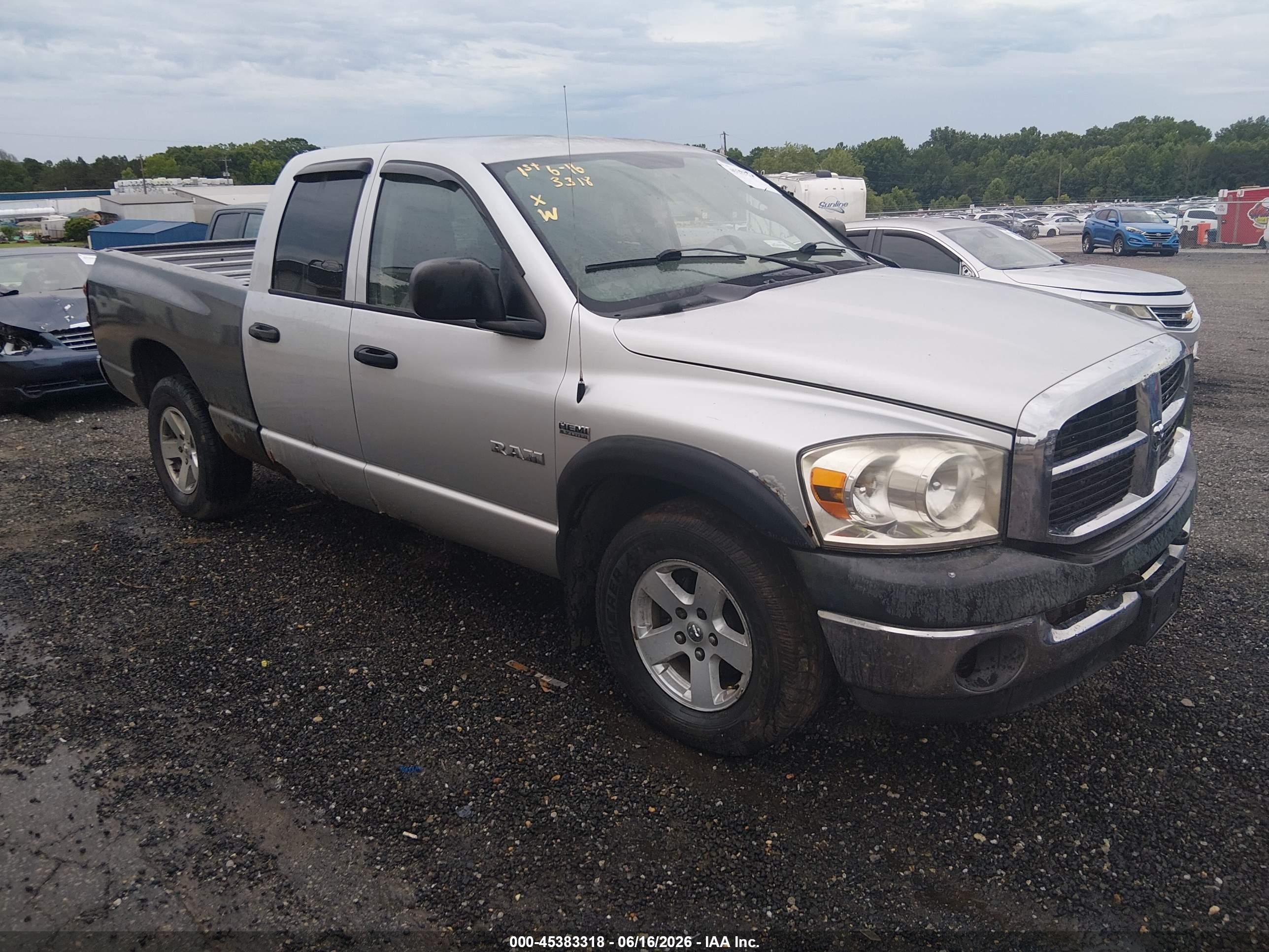 2008 Dodge Ram 1500 St/sxt Gray vin: 1D7HU18238J167533