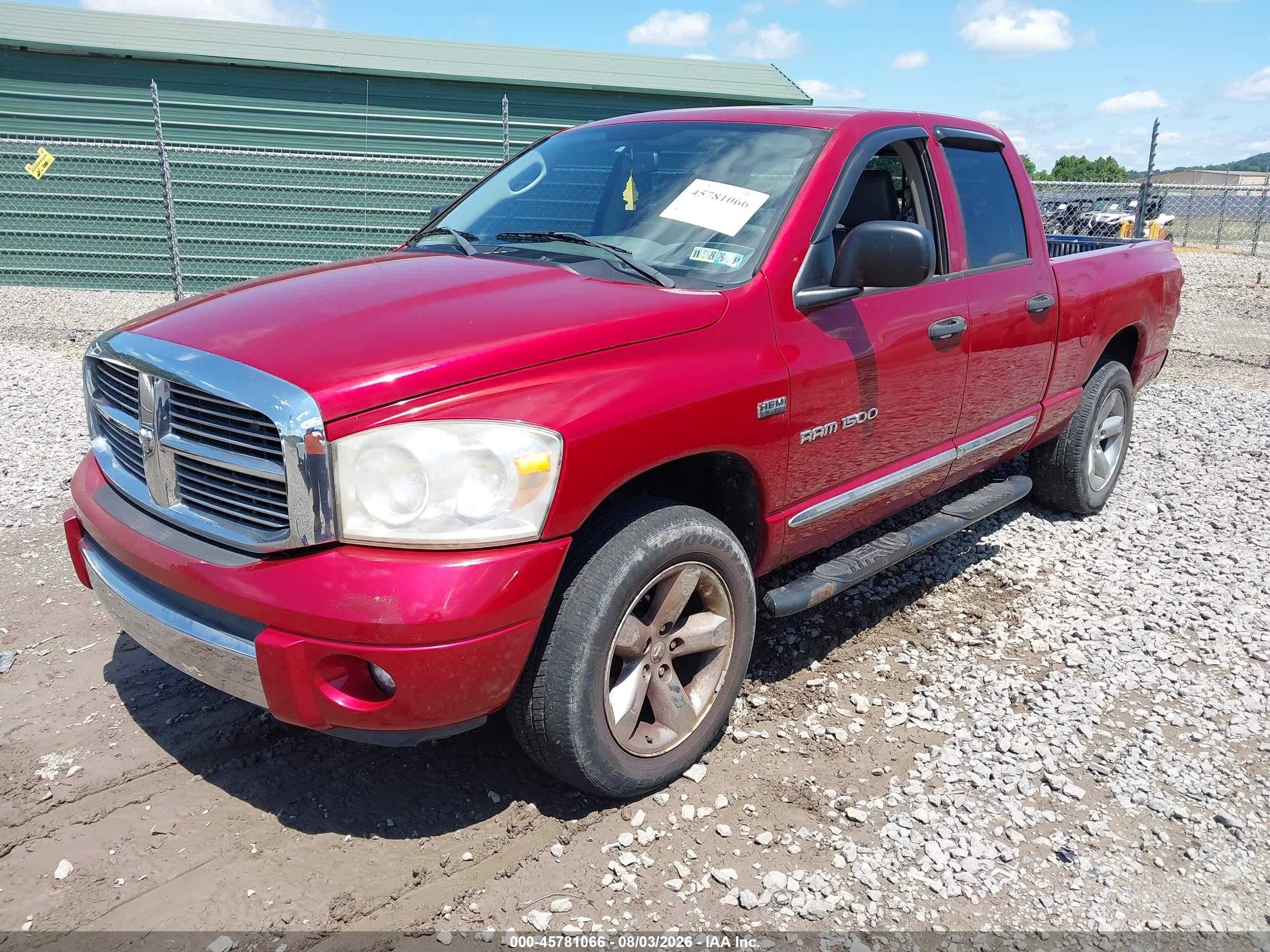 2007 Dodge Ram 1500 Laramie Red vin: 1D7HU18247S187458