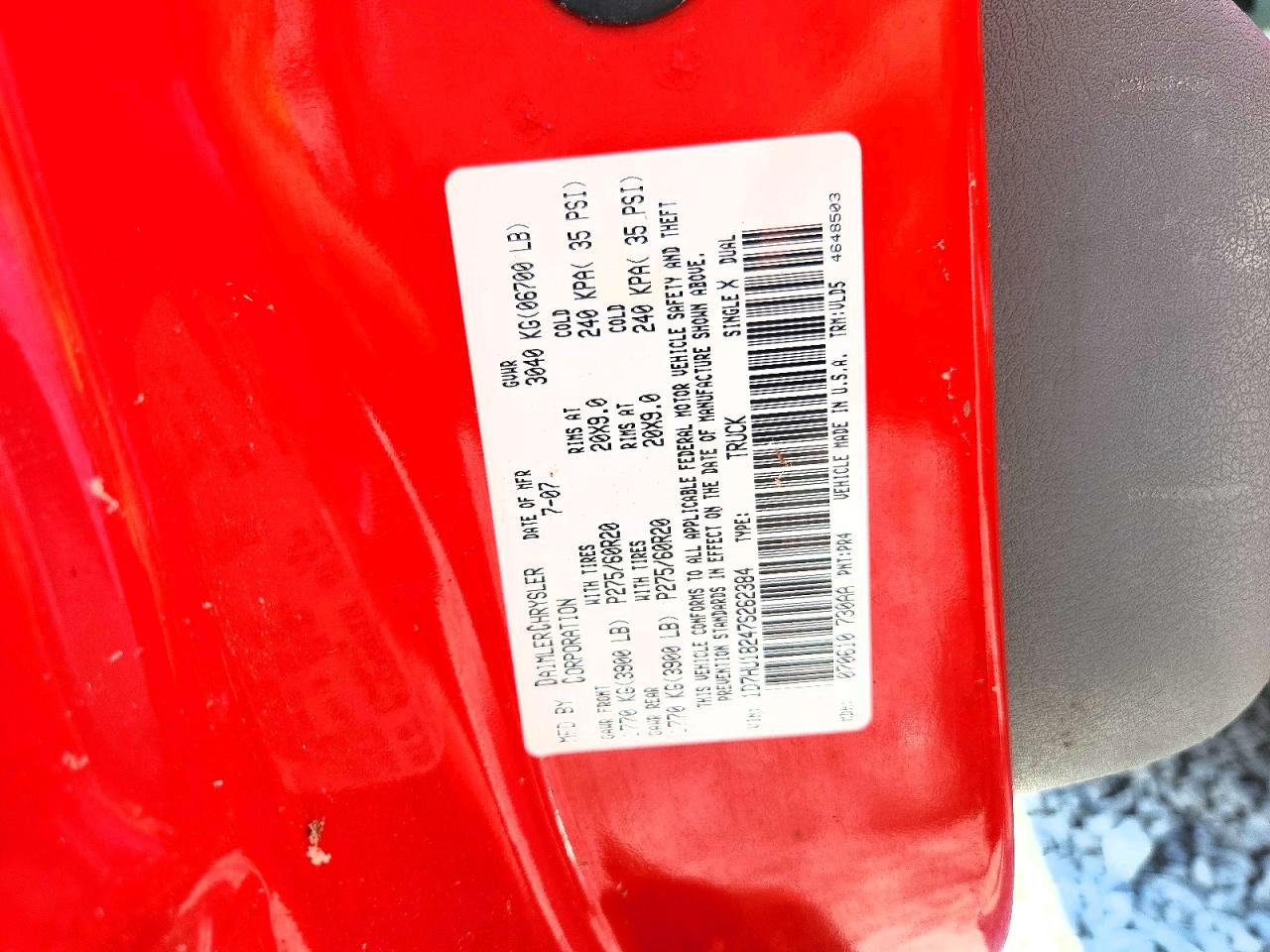 2007 Dodge Ram 1500 St Red vin: 1D7HU18247S262384