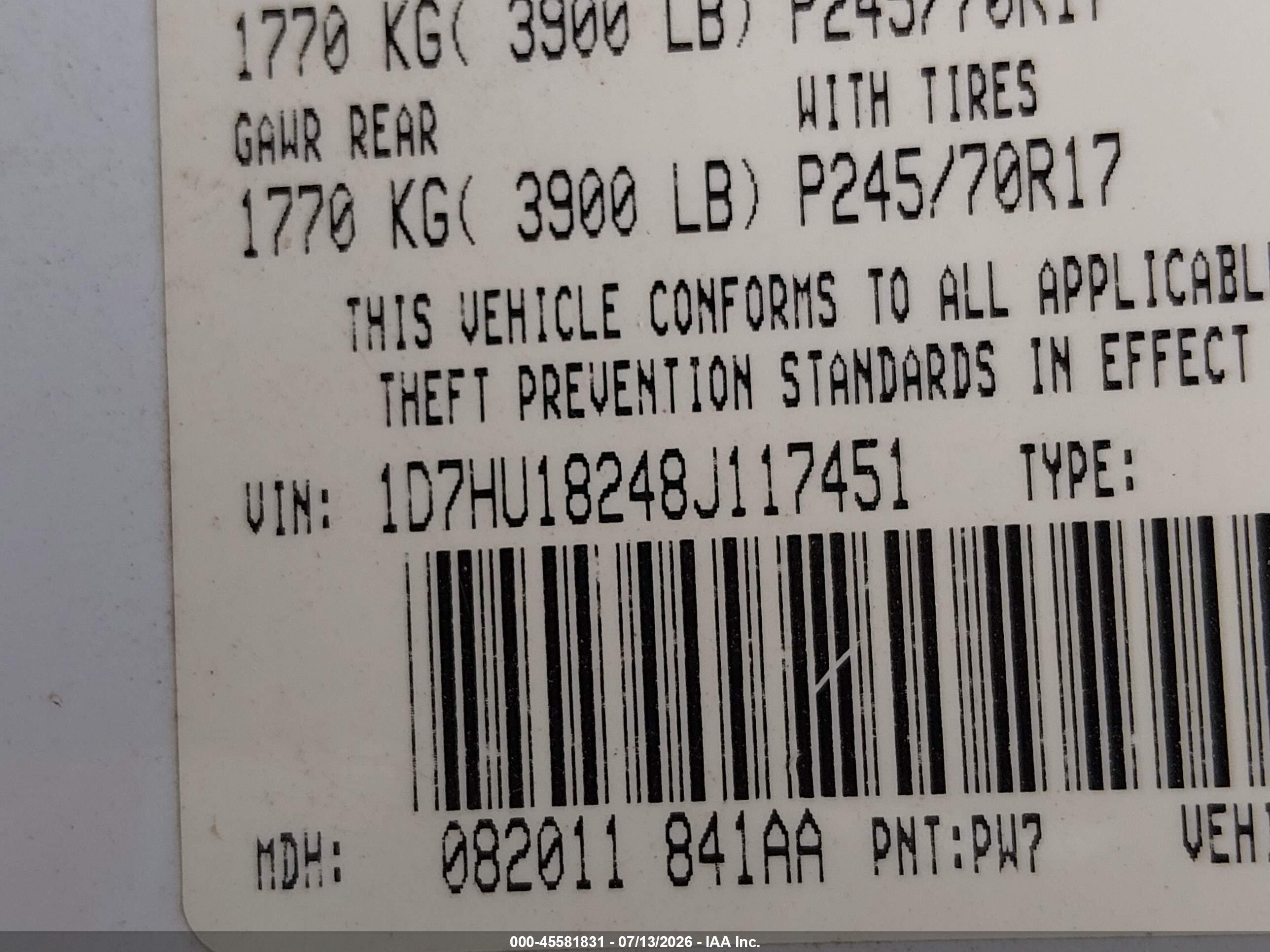 2008 Dodge Ram 1500 St/sxt Белый vin: 1D7HU18248J117451