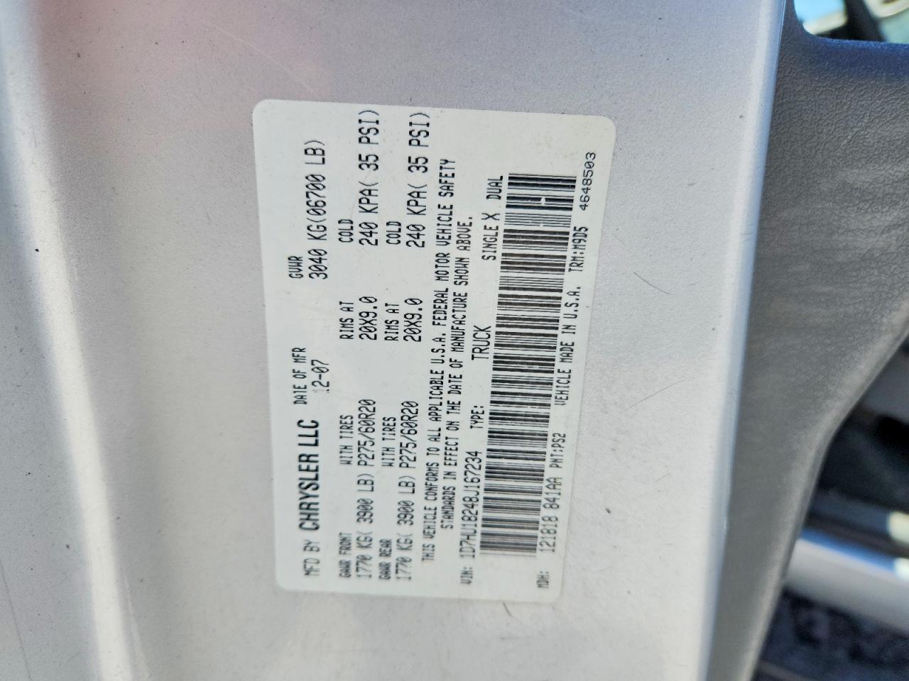 2008 Dodge Ram 1500 St Silver vin: 1D7HU18248J167234