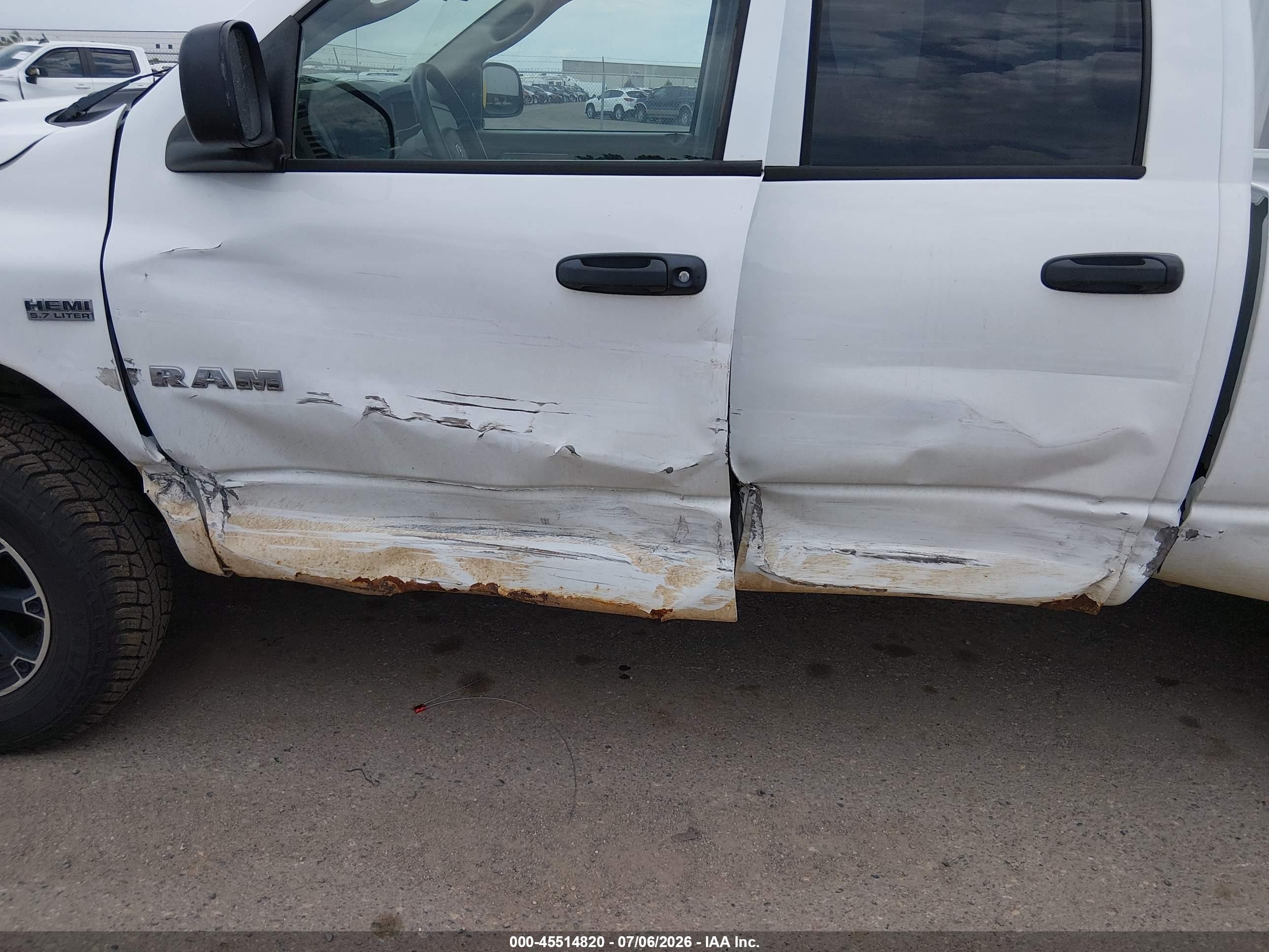 2008 Dodge Ram 1500 Slt White vin: 1D7HU18248S522316