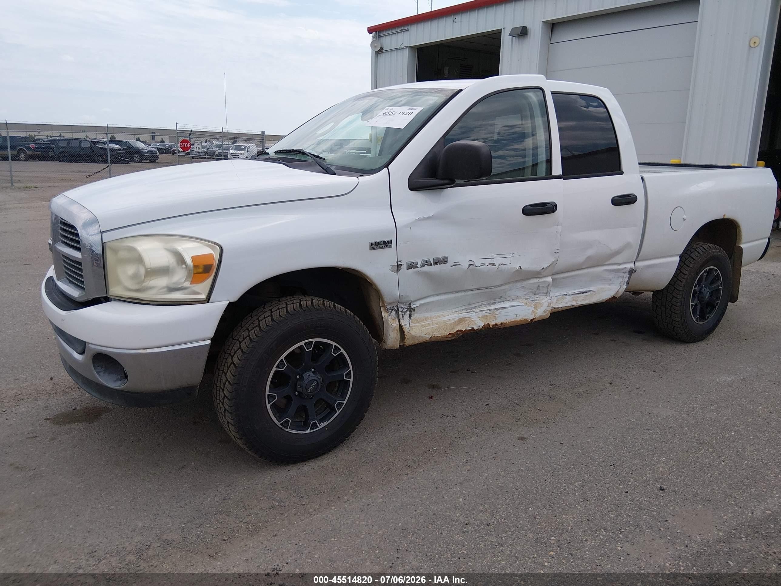 2008 Dodge Ram 1500 Slt White vin: 1D7HU18248S522316