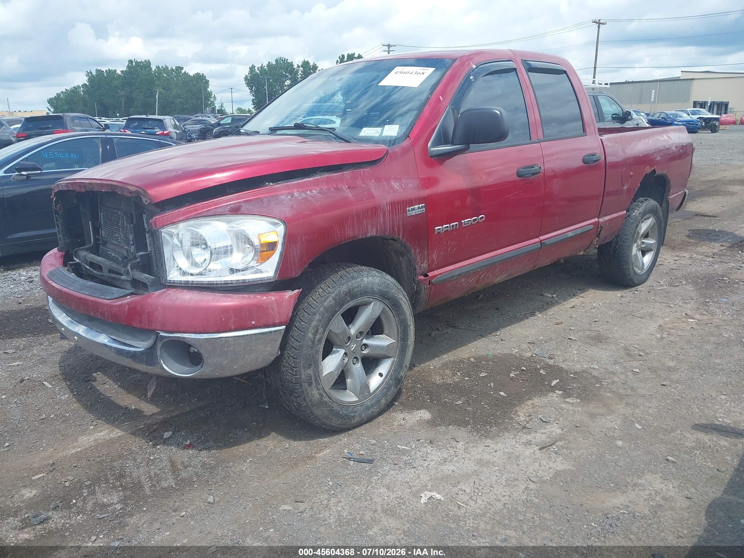 2007 Dodge Ram 1500 Slt/trx4 Off Road/sport Red vin: 1D7HU18257S115507