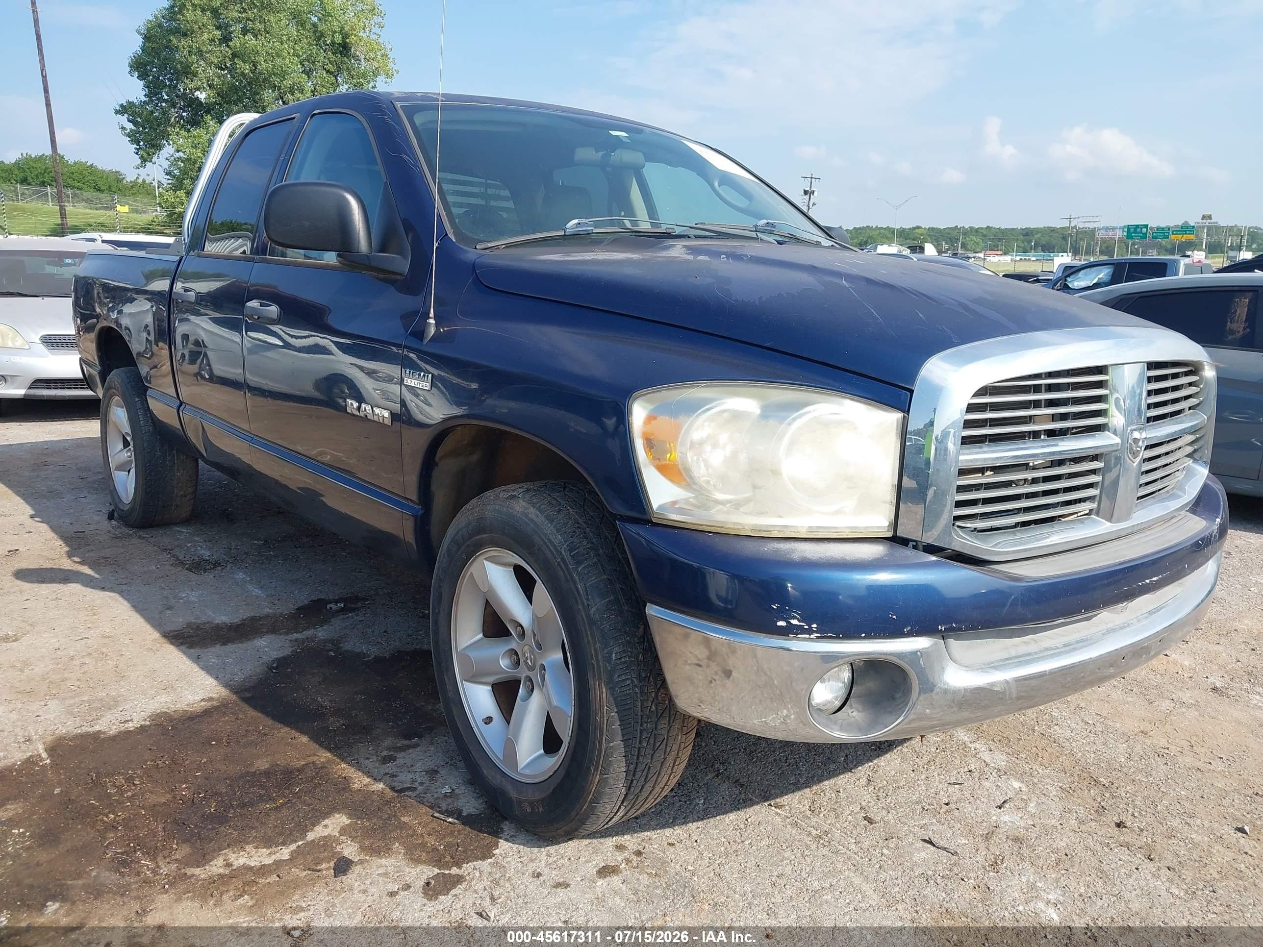 2008 Dodge Ram 1500 Slt Синий vin: 1D7HU18258J183622
