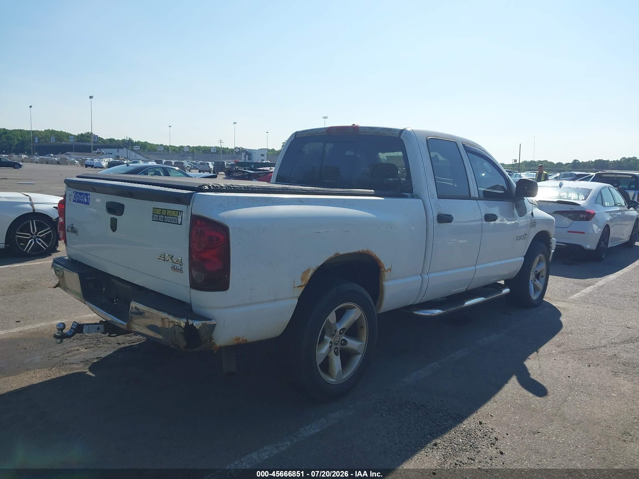 2008 Dodge Ram 1500 Slt White vin: 1D7HU18258S534071