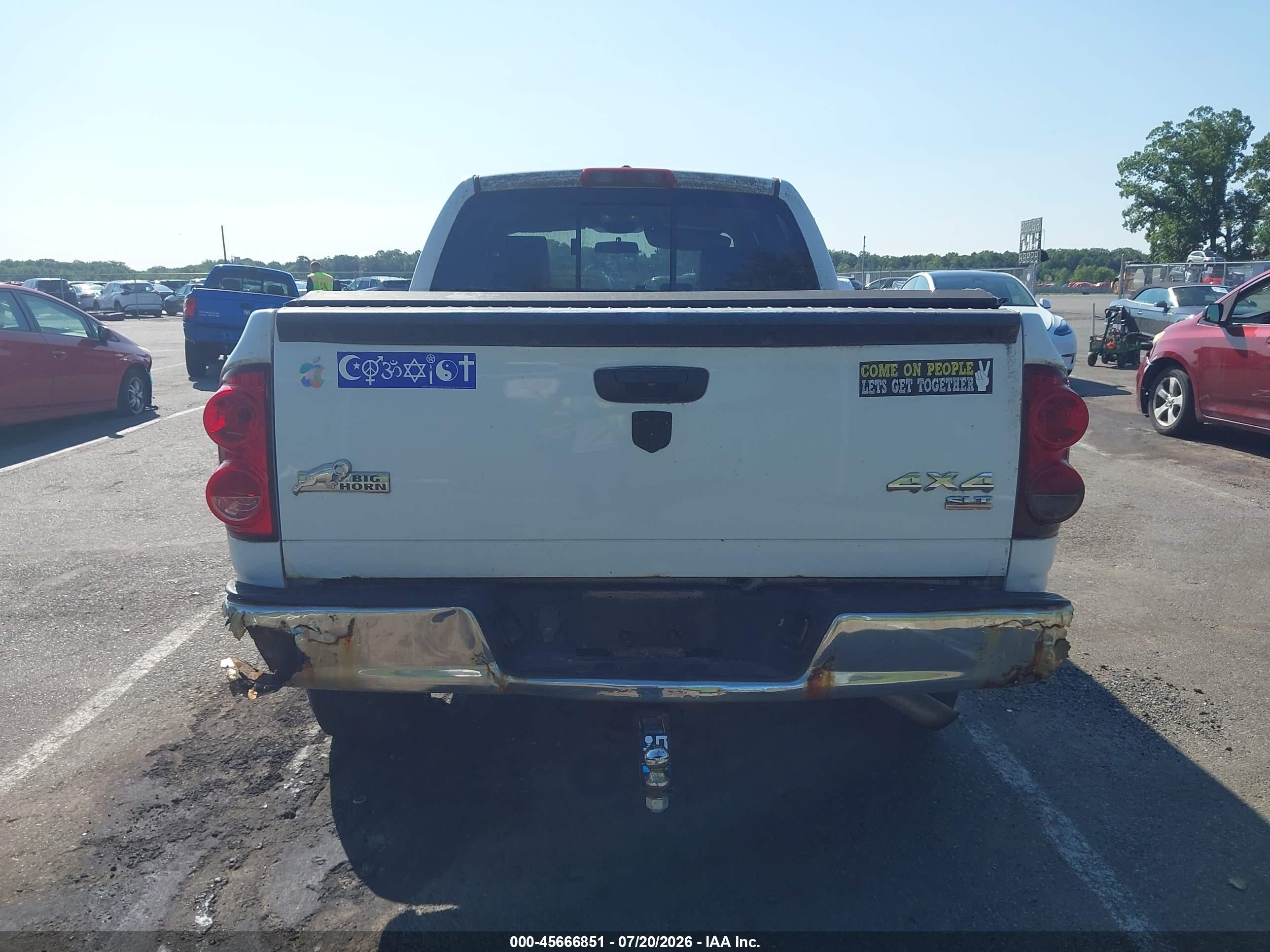 2008 Dodge Ram 1500 Slt White vin: 1D7HU18258S534071