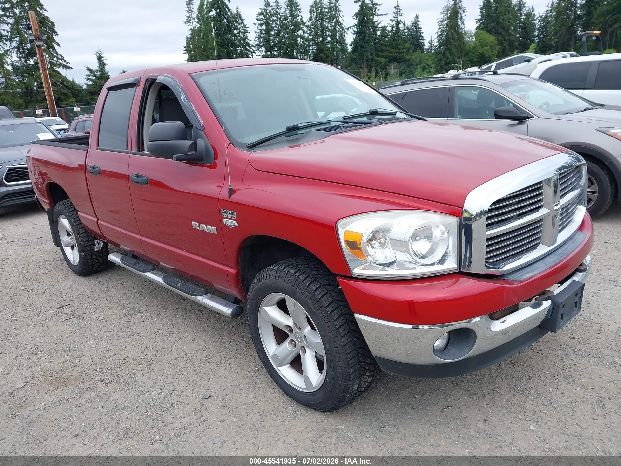 2008 Dodge Ram 1500 Slt Red vin: 1D7HU18258S621033