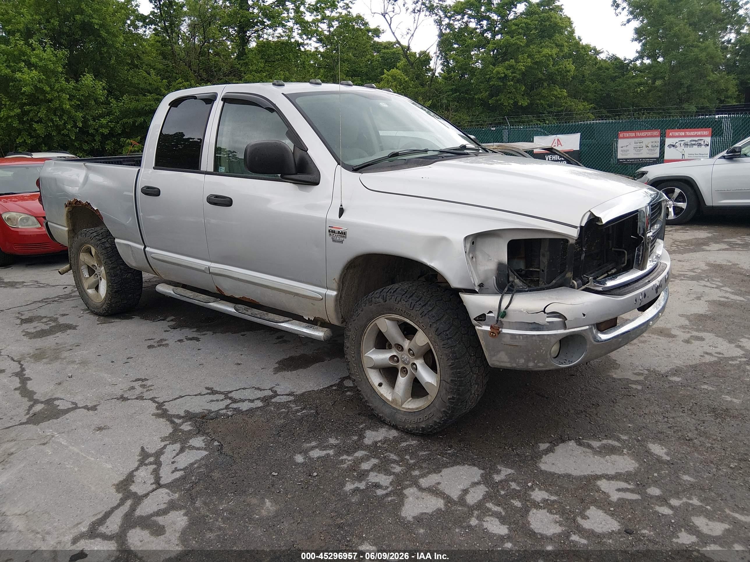 2007 Dodge Ram 1500 Slt/trx4 Off Road/sport Gray vin: 1D7HU18267S133689