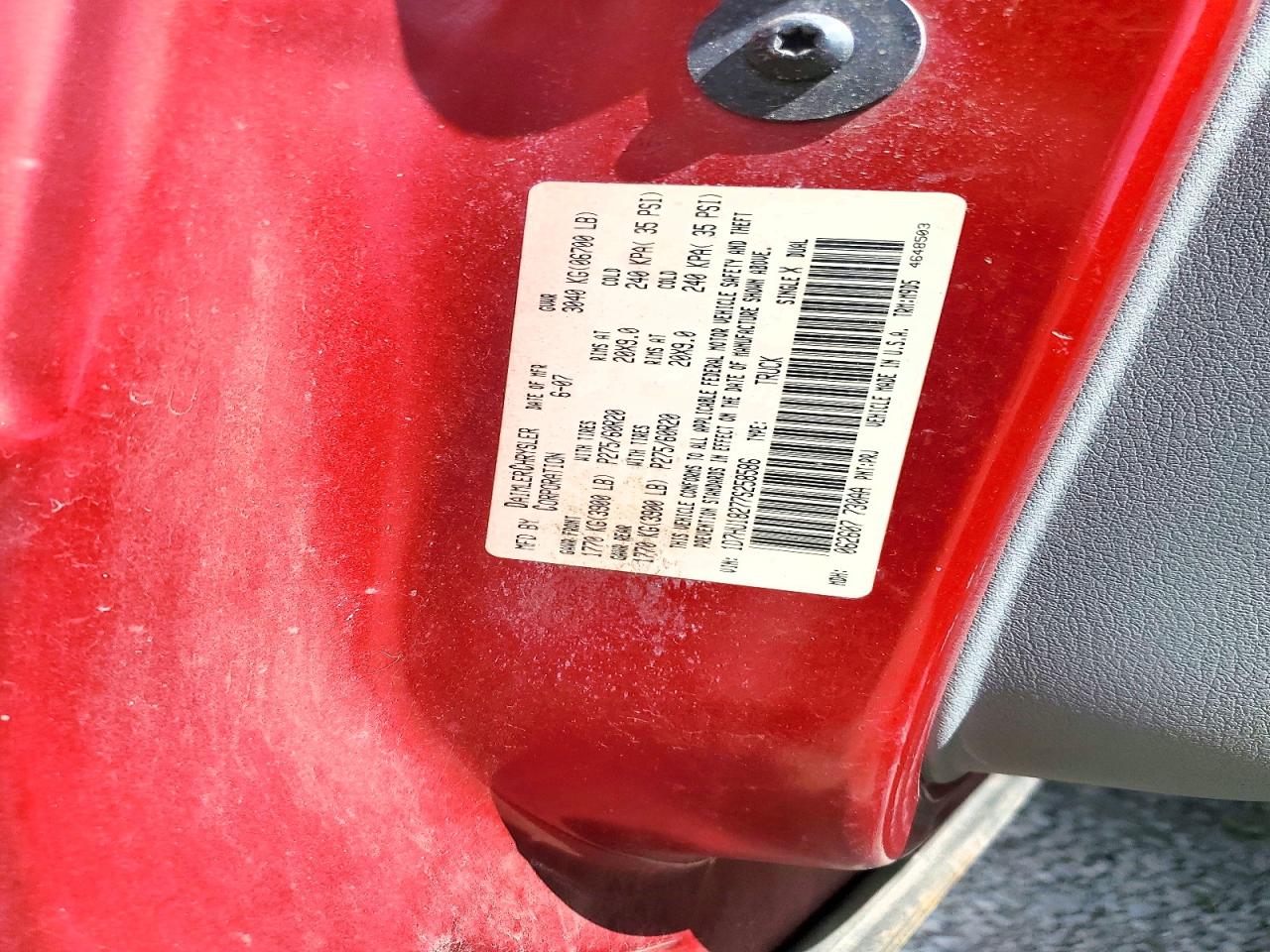 2007 Dodge Ram 1500 St Red vin: 1D7HU18277S258586