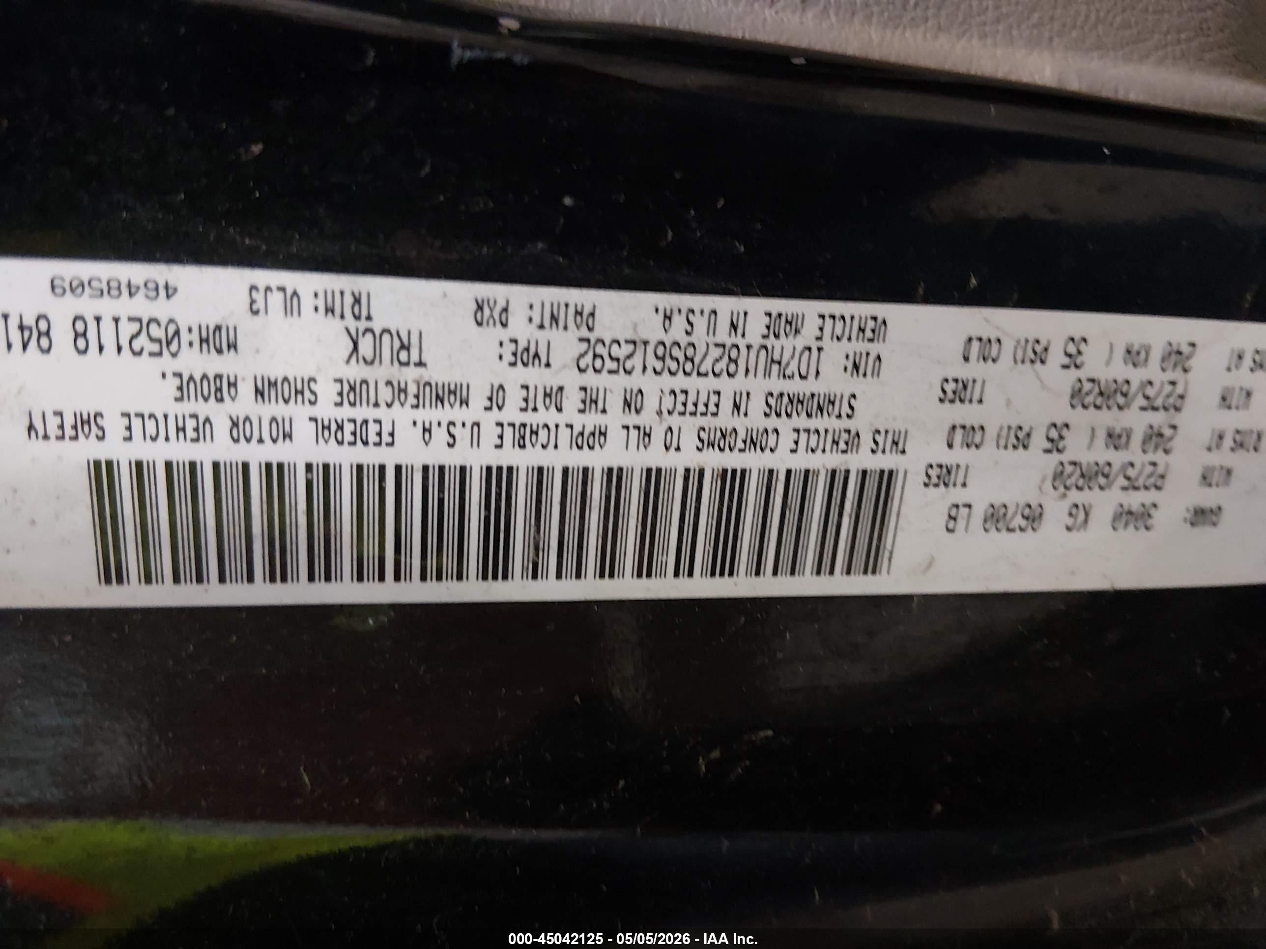 2008 Dodge Ram 1500 Laramie Gray vin: 1D7HU18278S612592