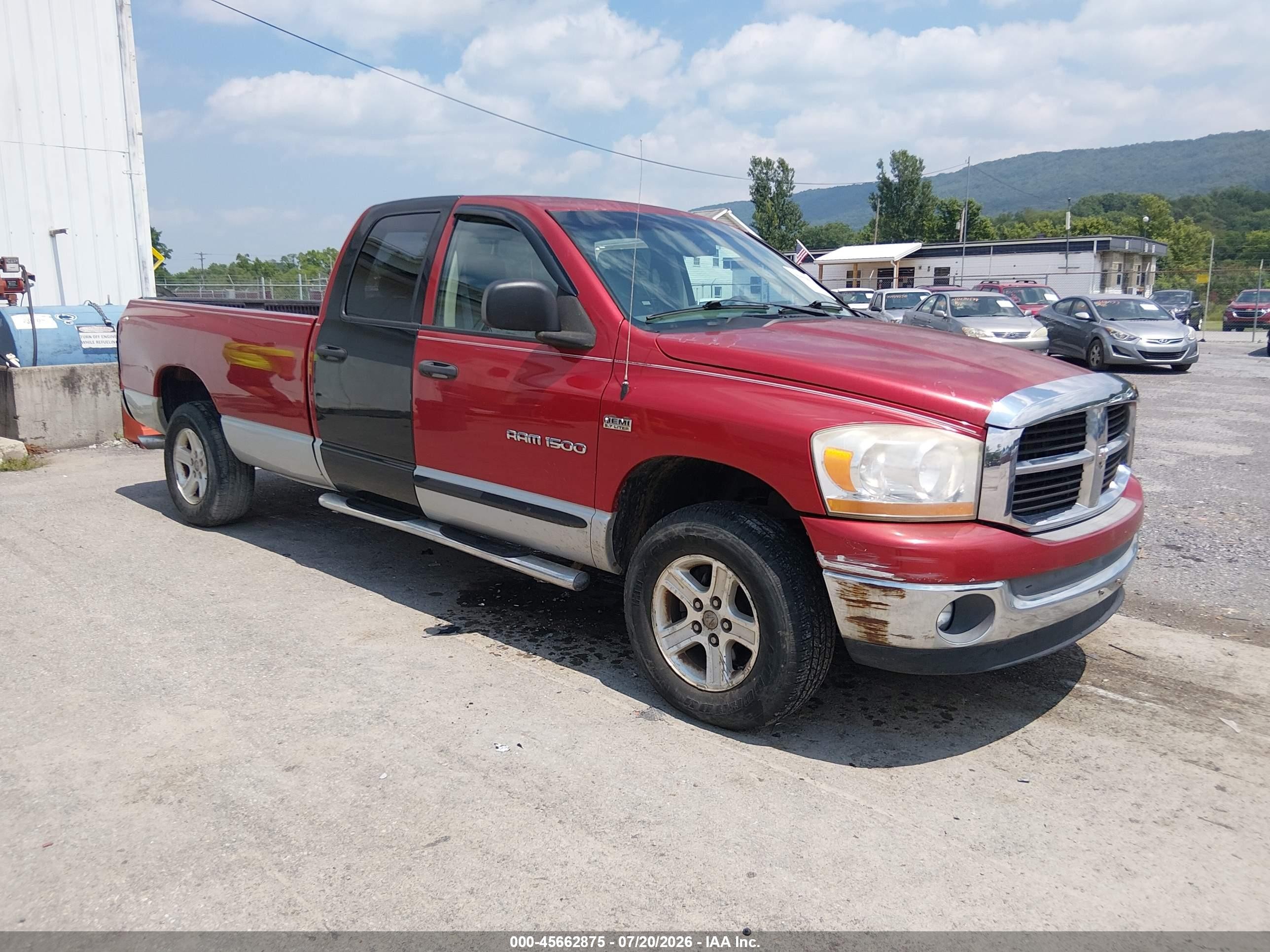 2006 Dodge Ram 1500 Slt Red vin: 1D7HU18286J129213