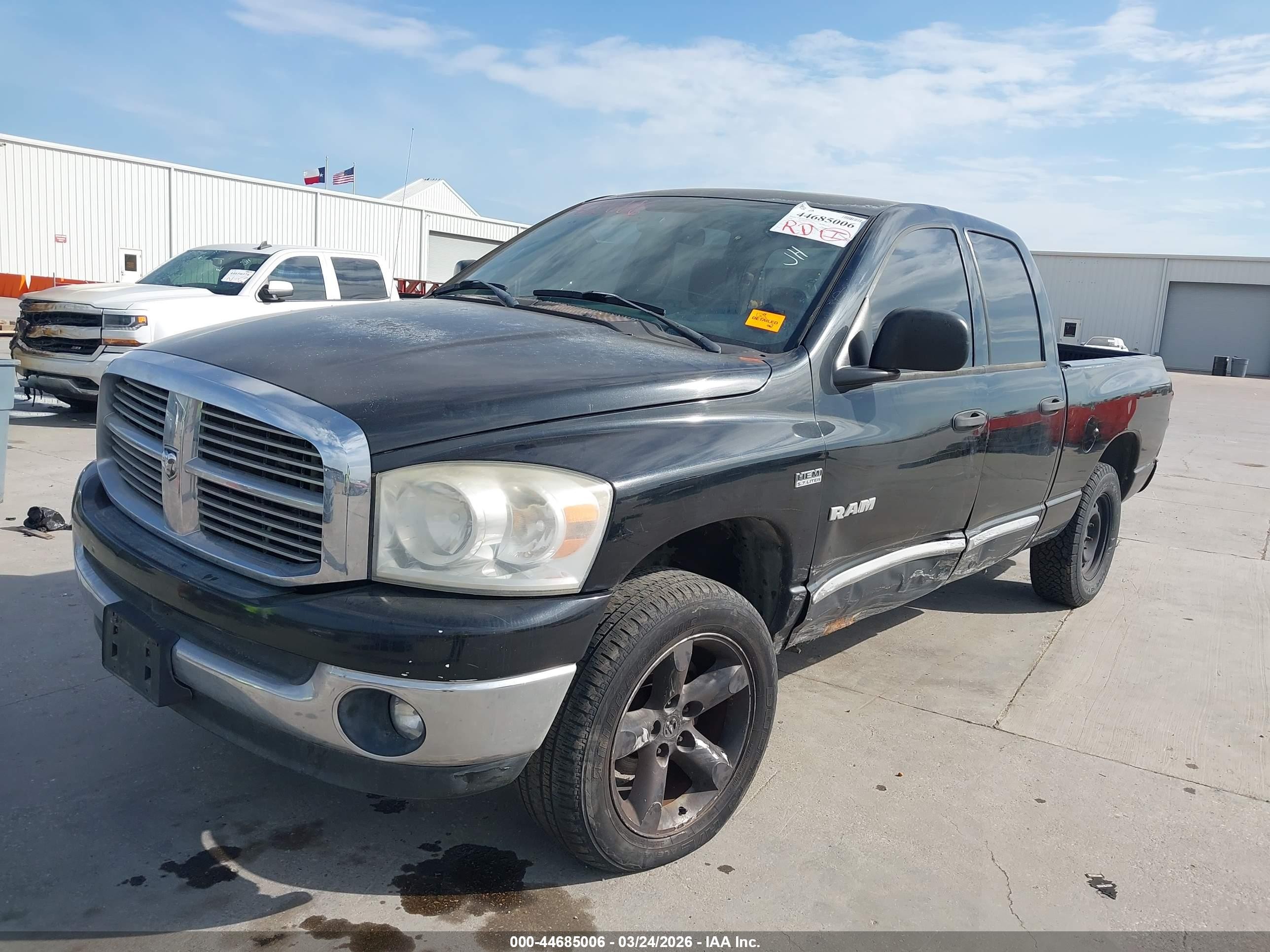 2008 Dodge Ram 1500 Slt Black vin: 1D7HU18288S618255