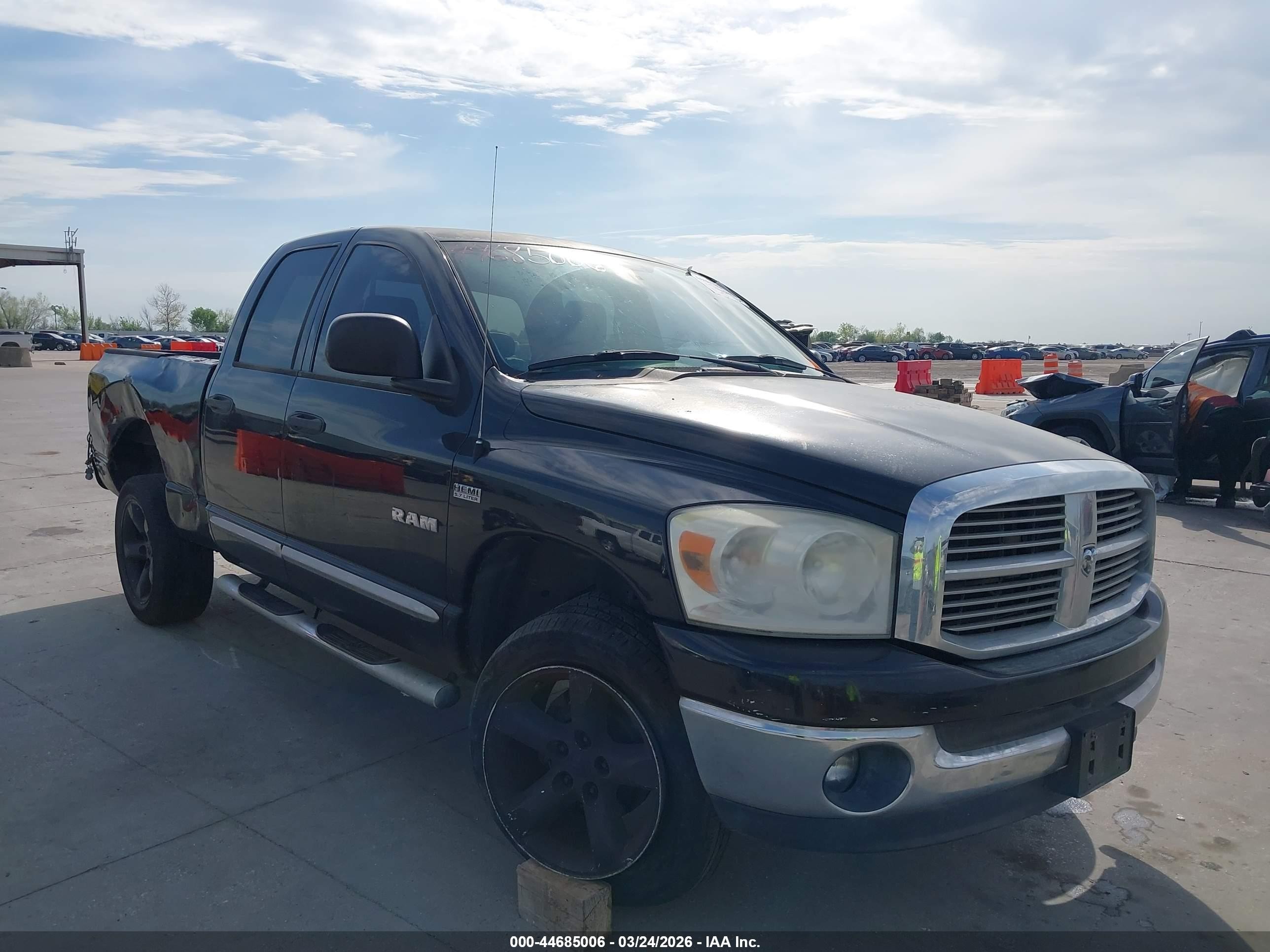 2008 Dodge Ram 1500 Slt Black vin: 1D7HU18288S618255