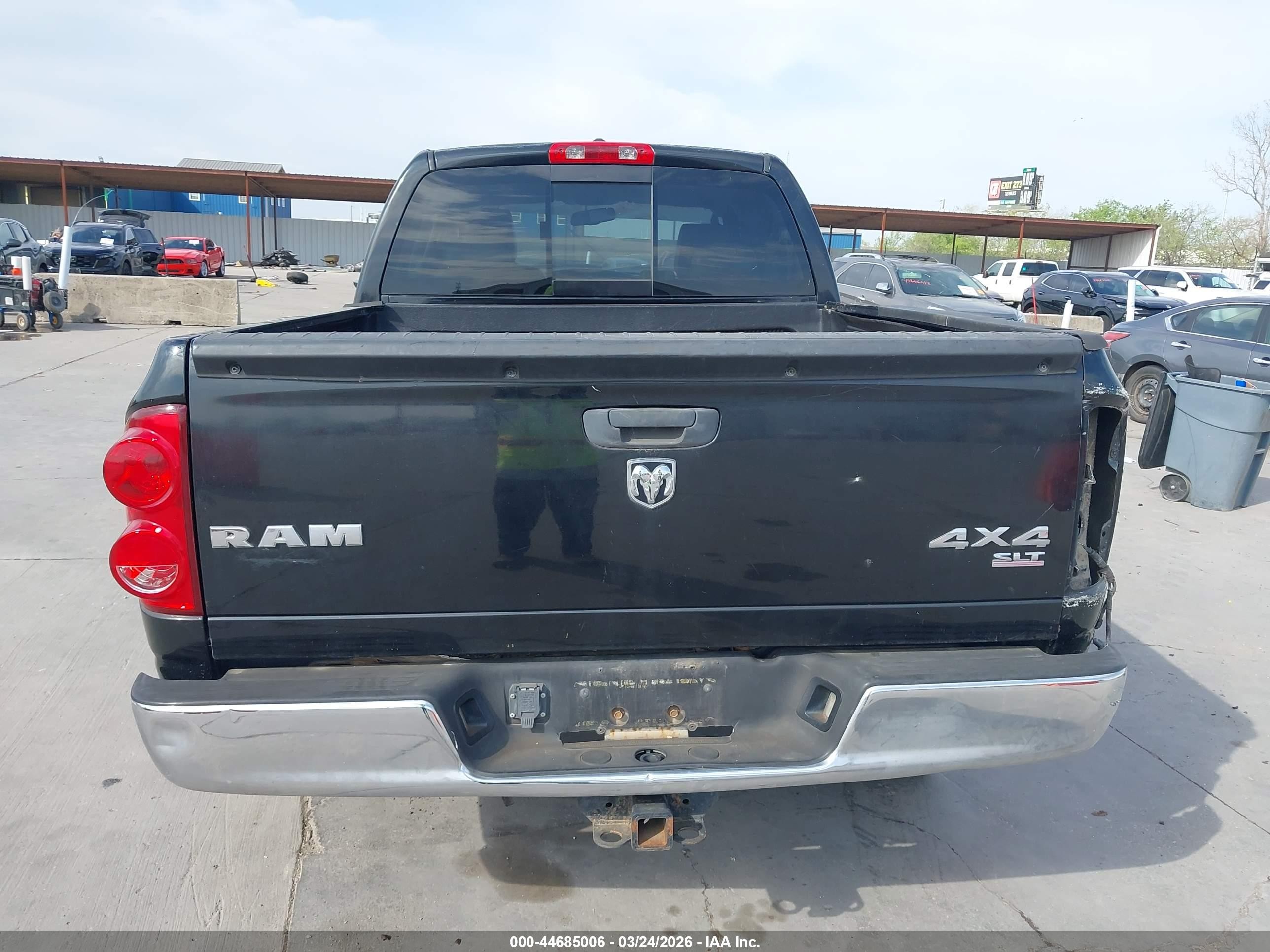 2008 Dodge Ram 1500 Slt Black vin: 1D7HU18288S618255