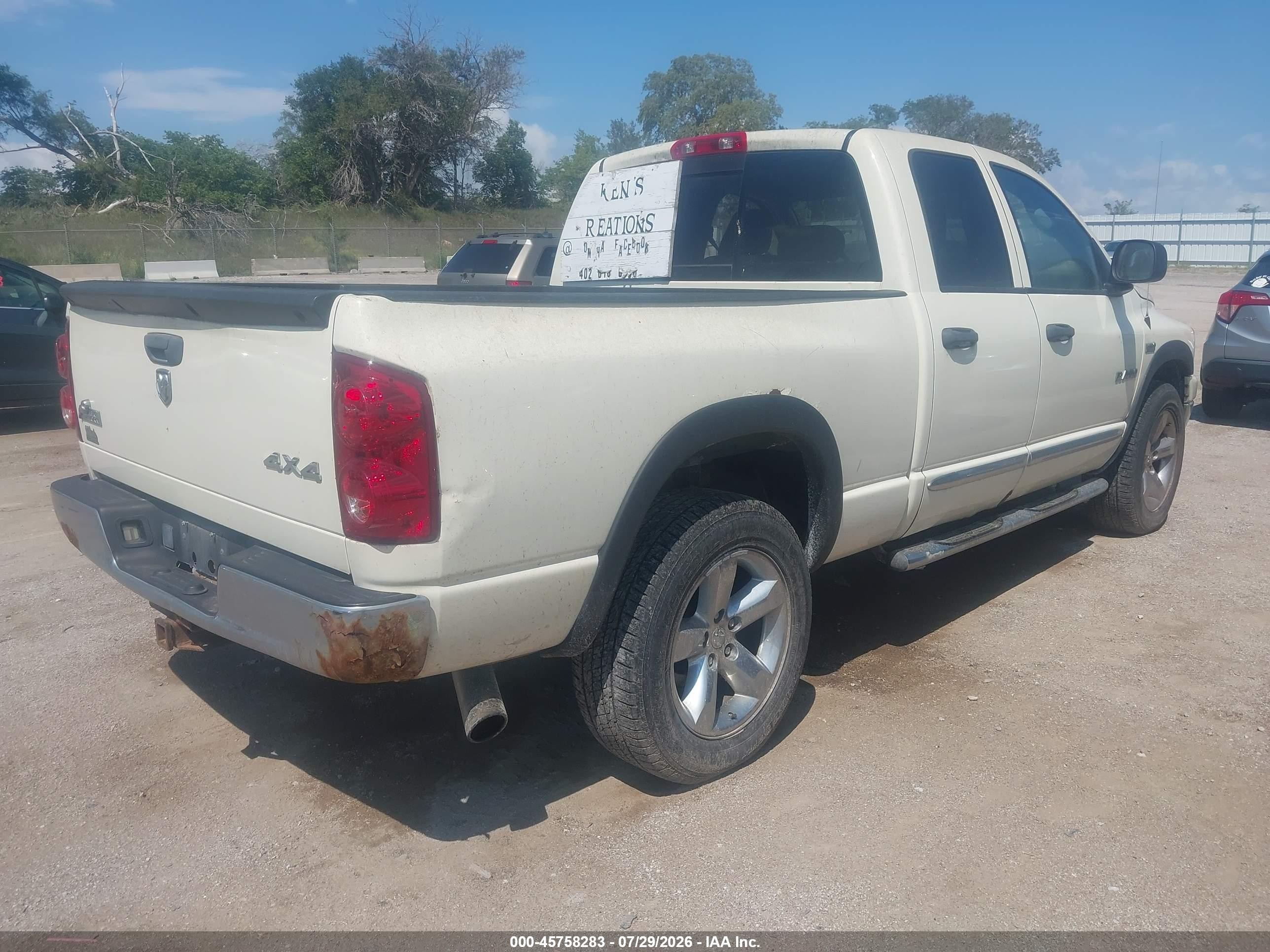 2008 Dodge Ram 1500 Slt Tan vin: 1D7HU18298J164202