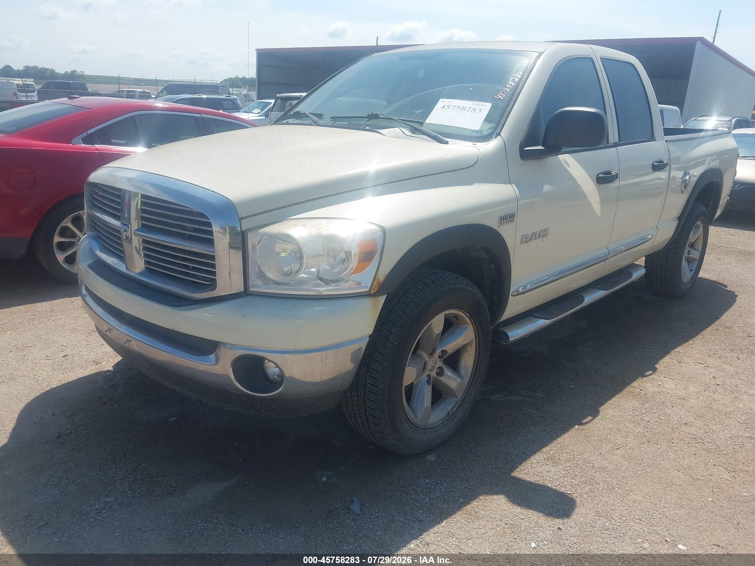 2008 Dodge Ram 1500 Slt Tan vin: 1D7HU18298J164202