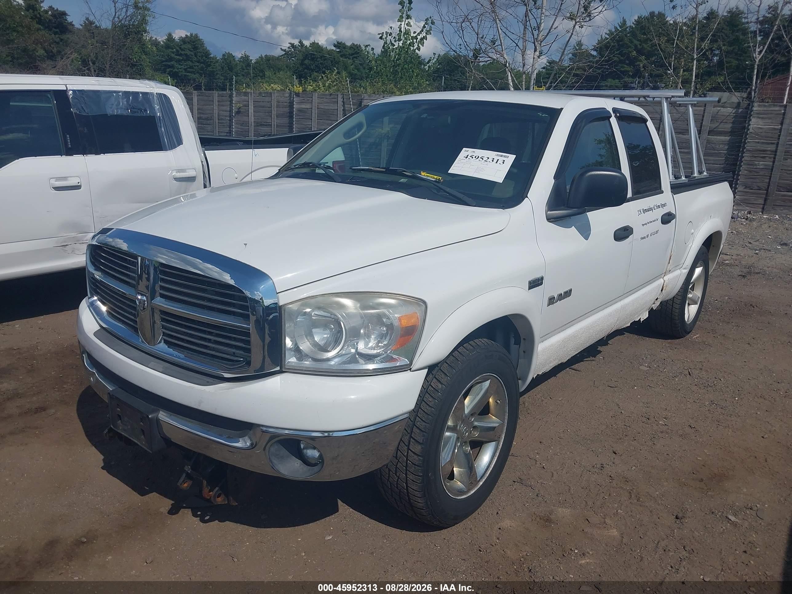 2008 Dodge Ram 1500 Slt White vin: 1D7HU18298S575366