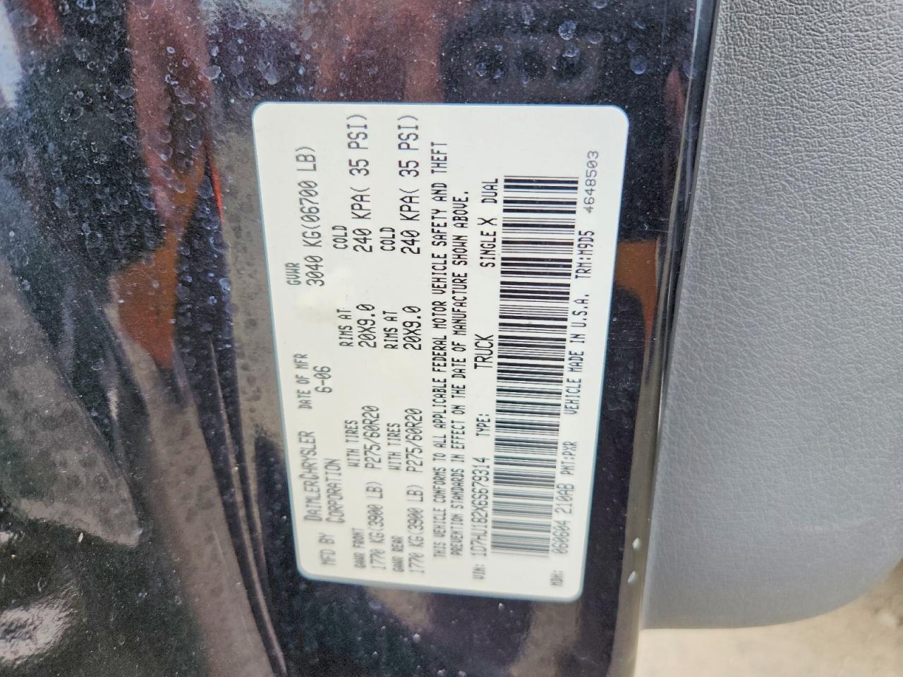 2006 Dodge Ram 1500 St Черный vin: 1D7HU182X6S679314