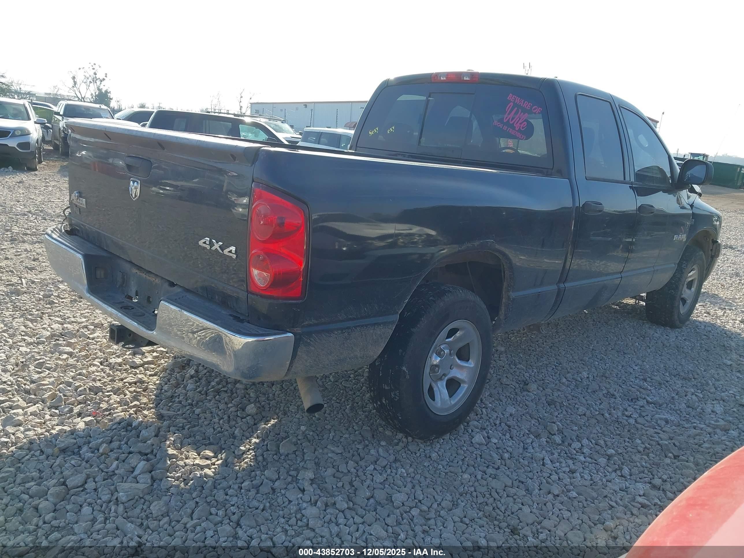 2008 Dodge Ram 1500 Slt Black vin: 1D7HU182X8J155072