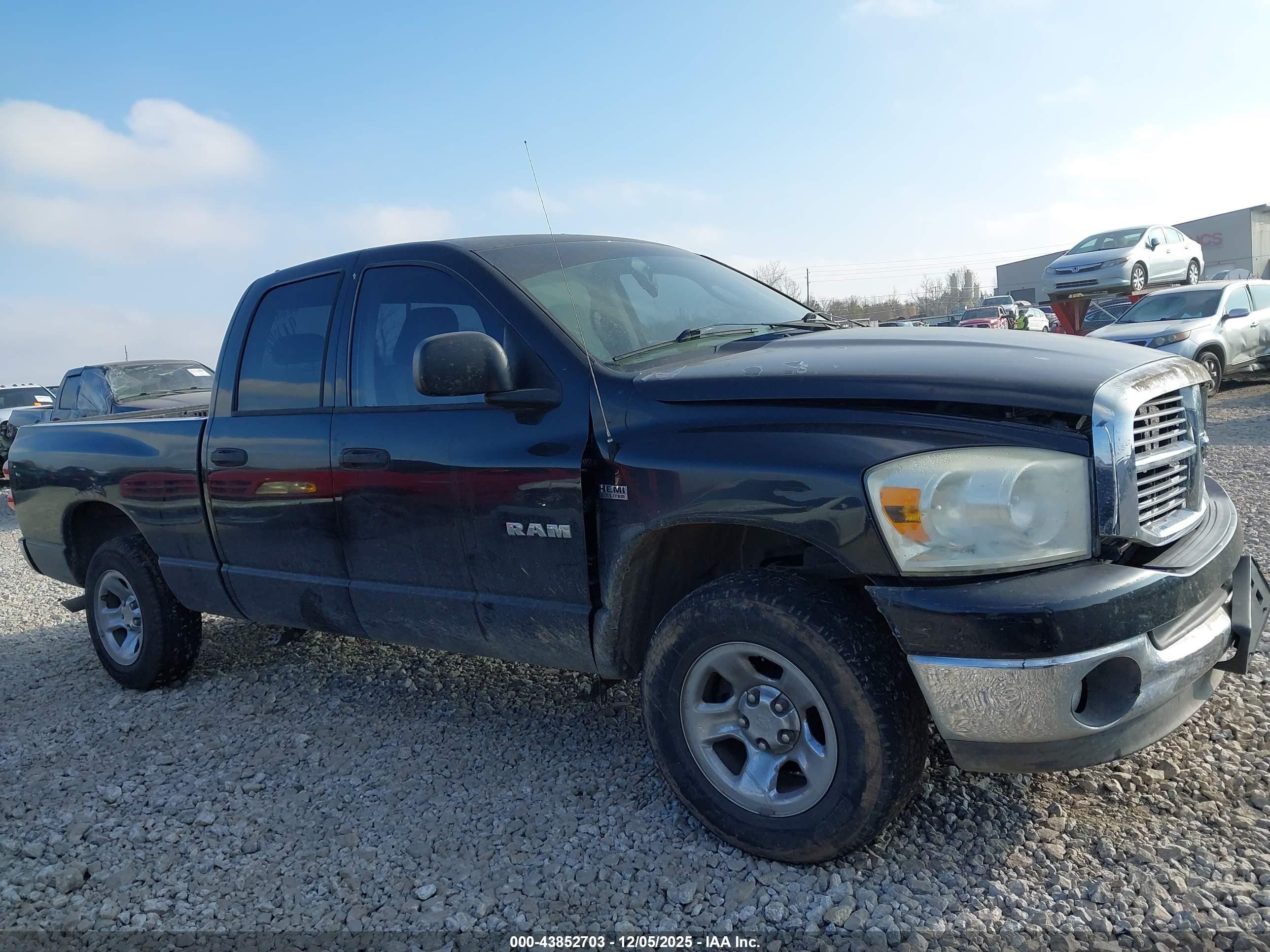 2008 Dodge Ram 1500 Slt Black vin: 1D7HU182X8J155072