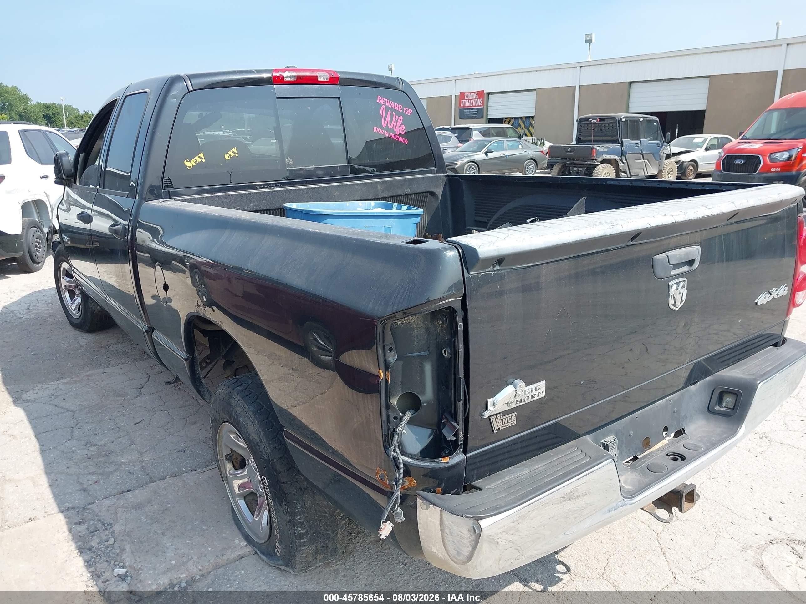 2008 Dodge Ram 1500 Slt Black vin: 1D7HU182X8J155072