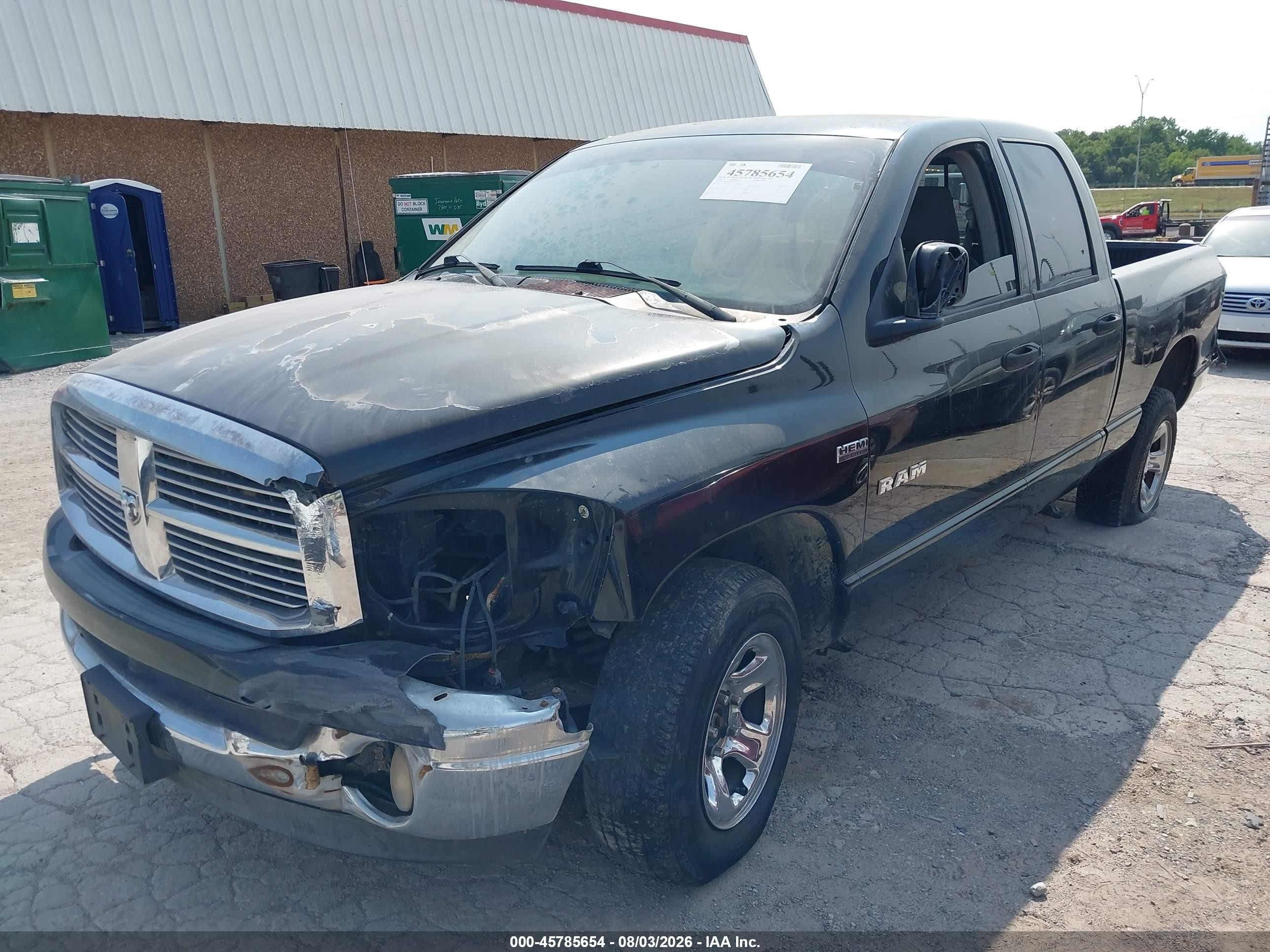 2008 Dodge Ram 1500 Slt Black vin: 1D7HU182X8J155072