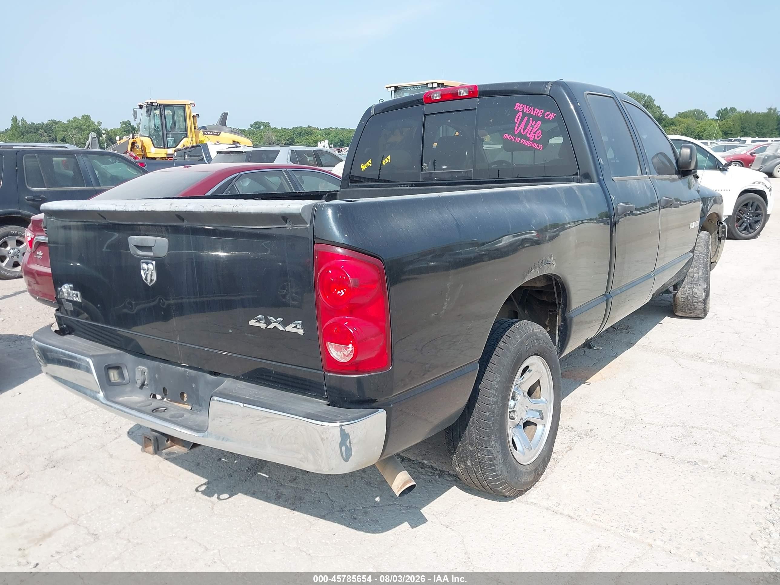 2008 Dodge Ram 1500 Slt Black vin: 1D7HU182X8J155072