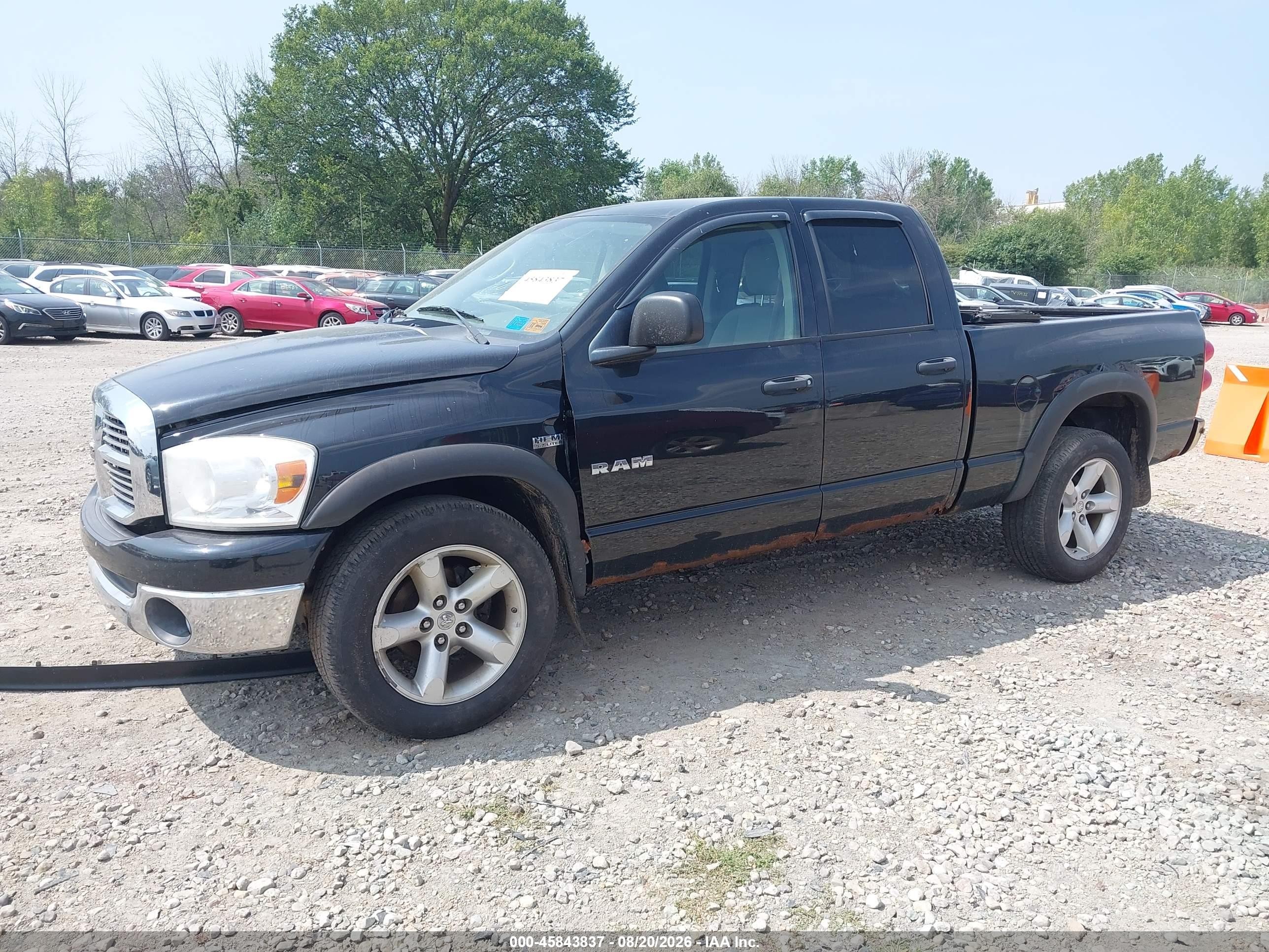 2008 Dodge Ram 1500 Slt Black vin: 1D7HU182X8S599286