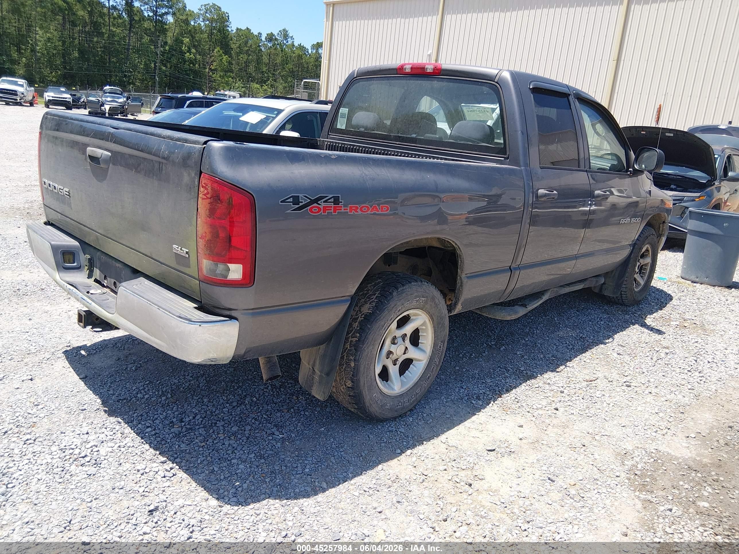 2004 Dodge Ram 1500 Slt/laramie Gray vin: 1D7HU18D04J258478
