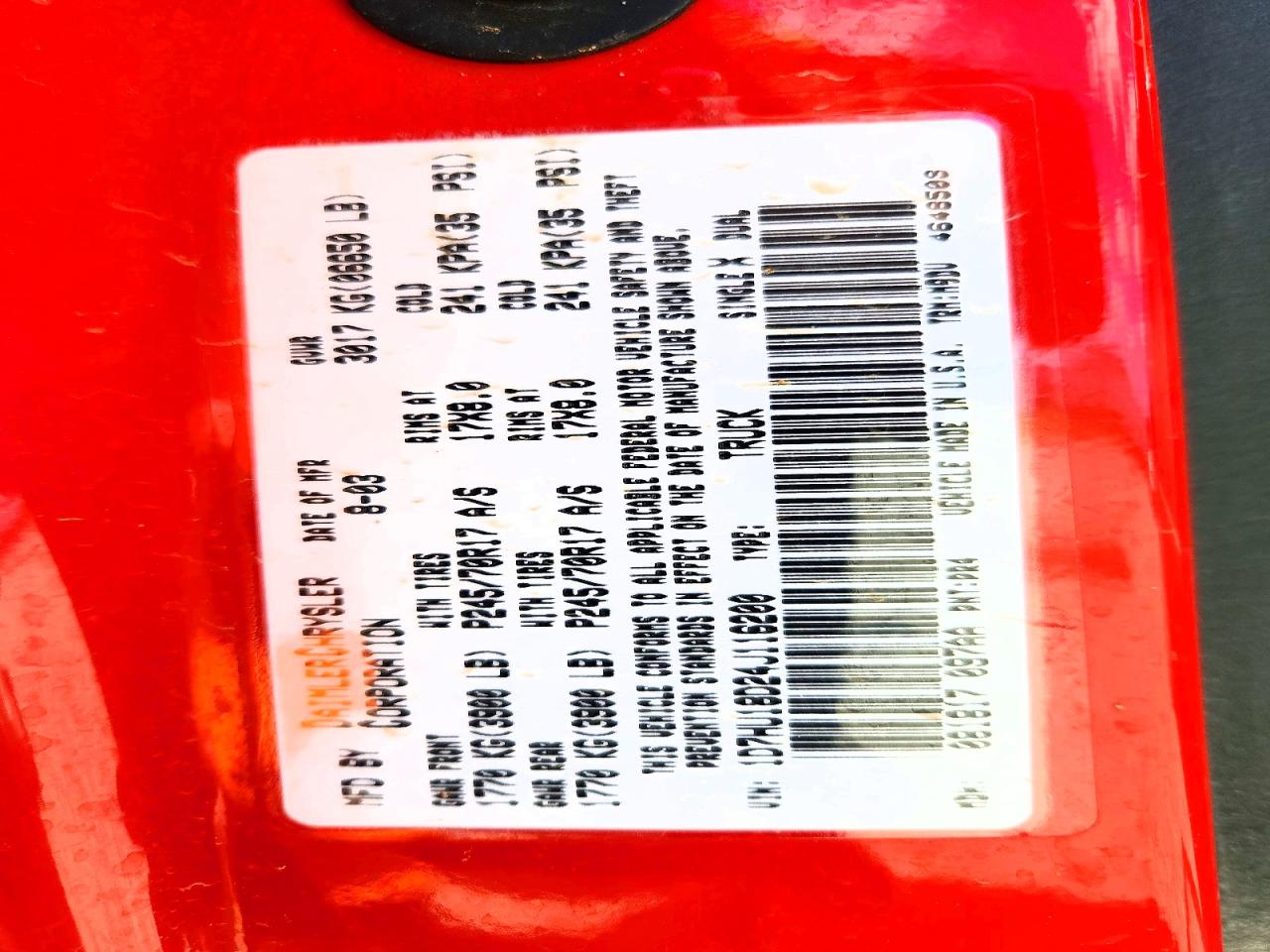 2004 Dodge Ram 1500 St Red vin: 1D7HU18D24J116200