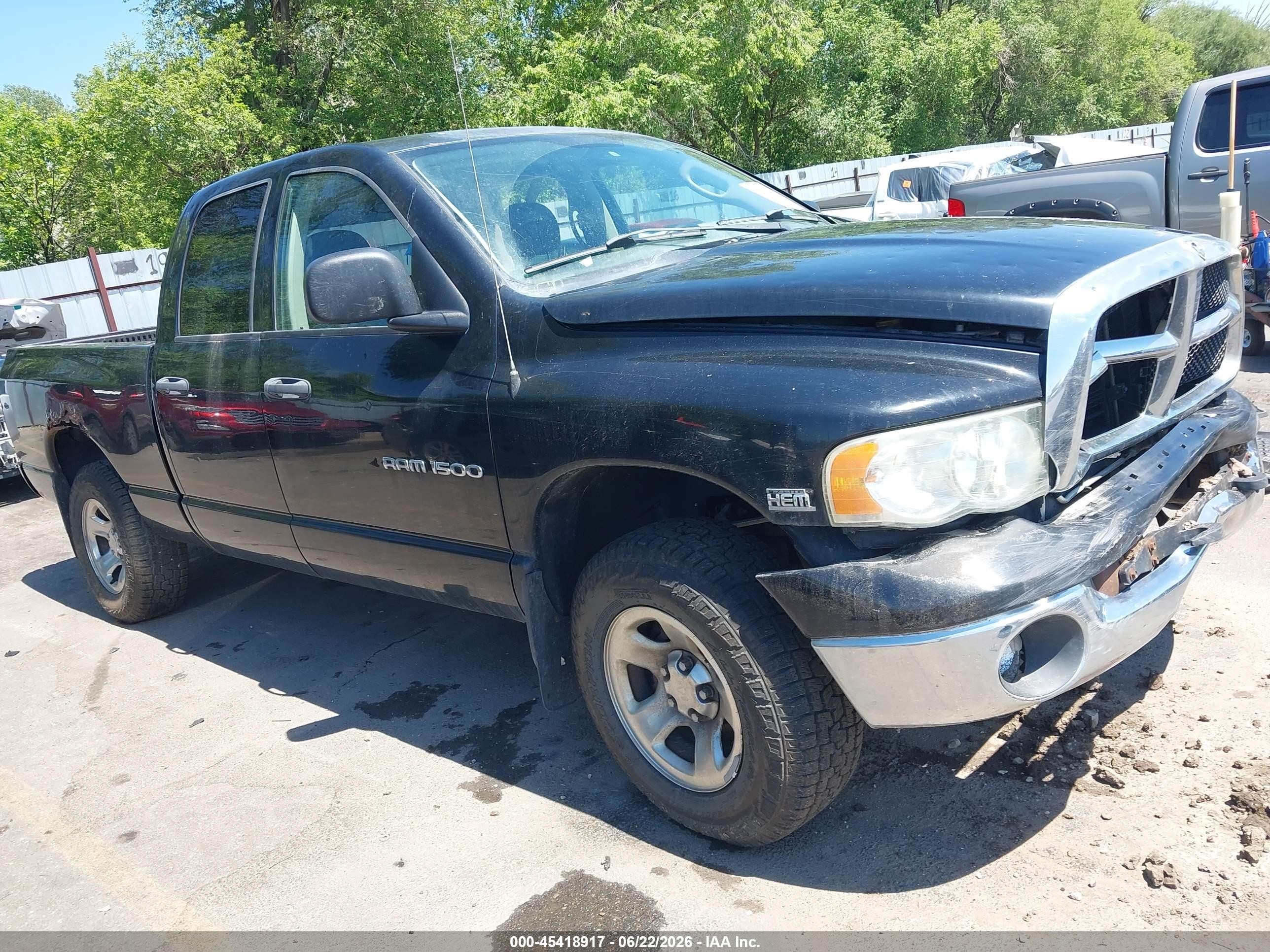 2003 Dodge Ram 1500 Slt/laramie/st Black vin: 1D7HU18D33J602934