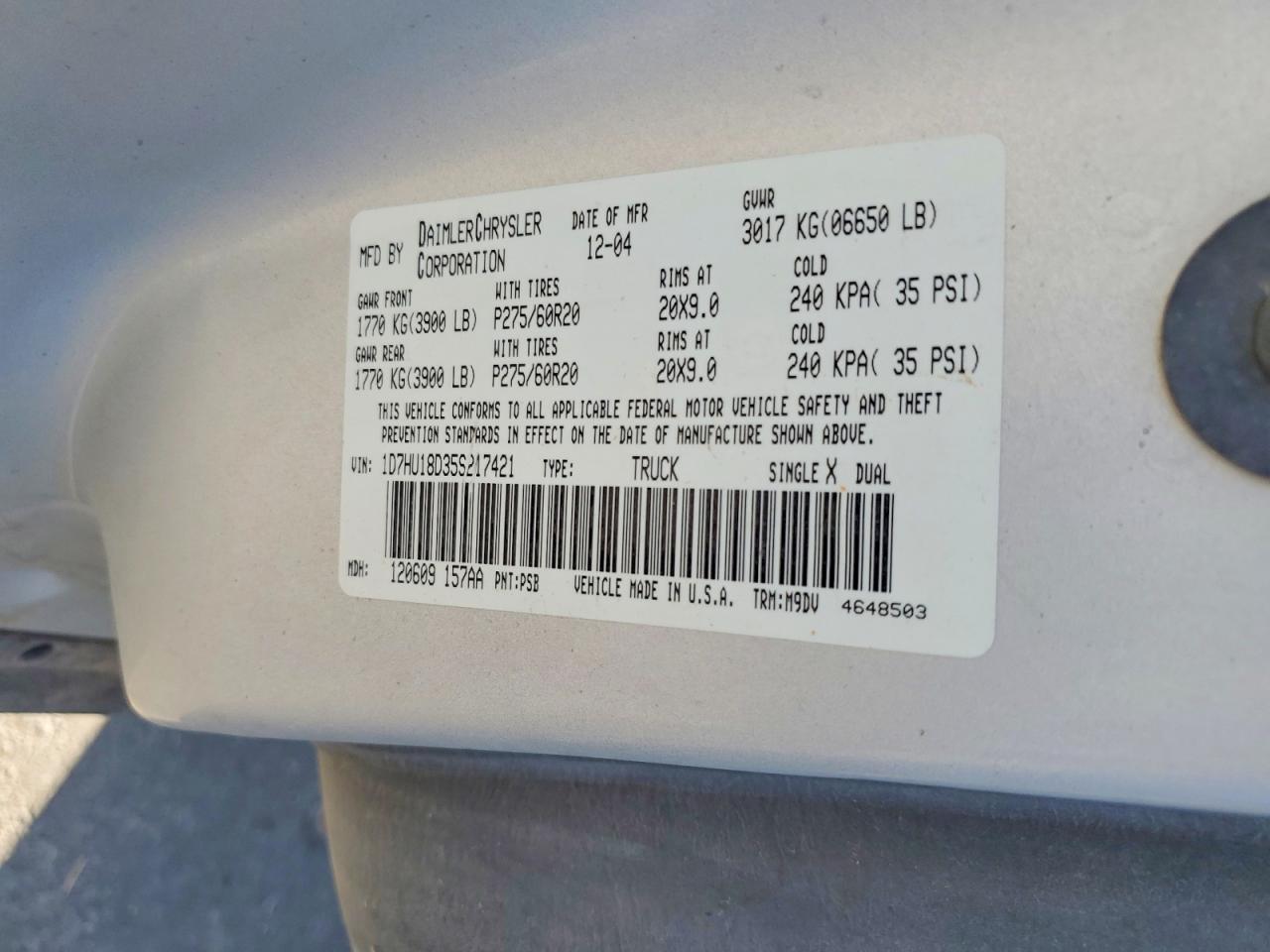 2005 Dodge Ram 1500 St Серебряный vin: 1D7HU18D35S217421