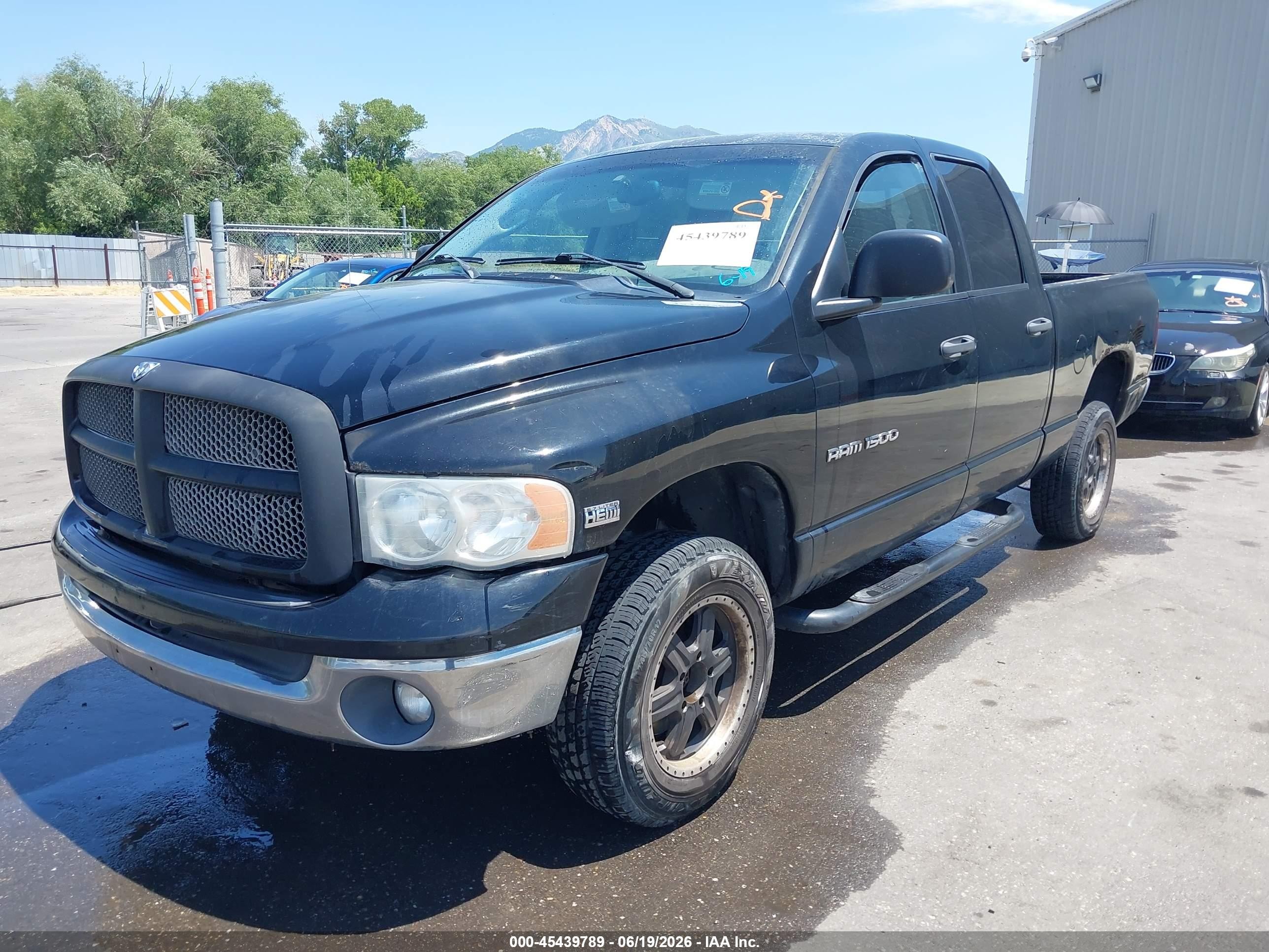 2005 Dodge Ram 1500 Slt/laramie Black vin: 1D7HU18D35S352916