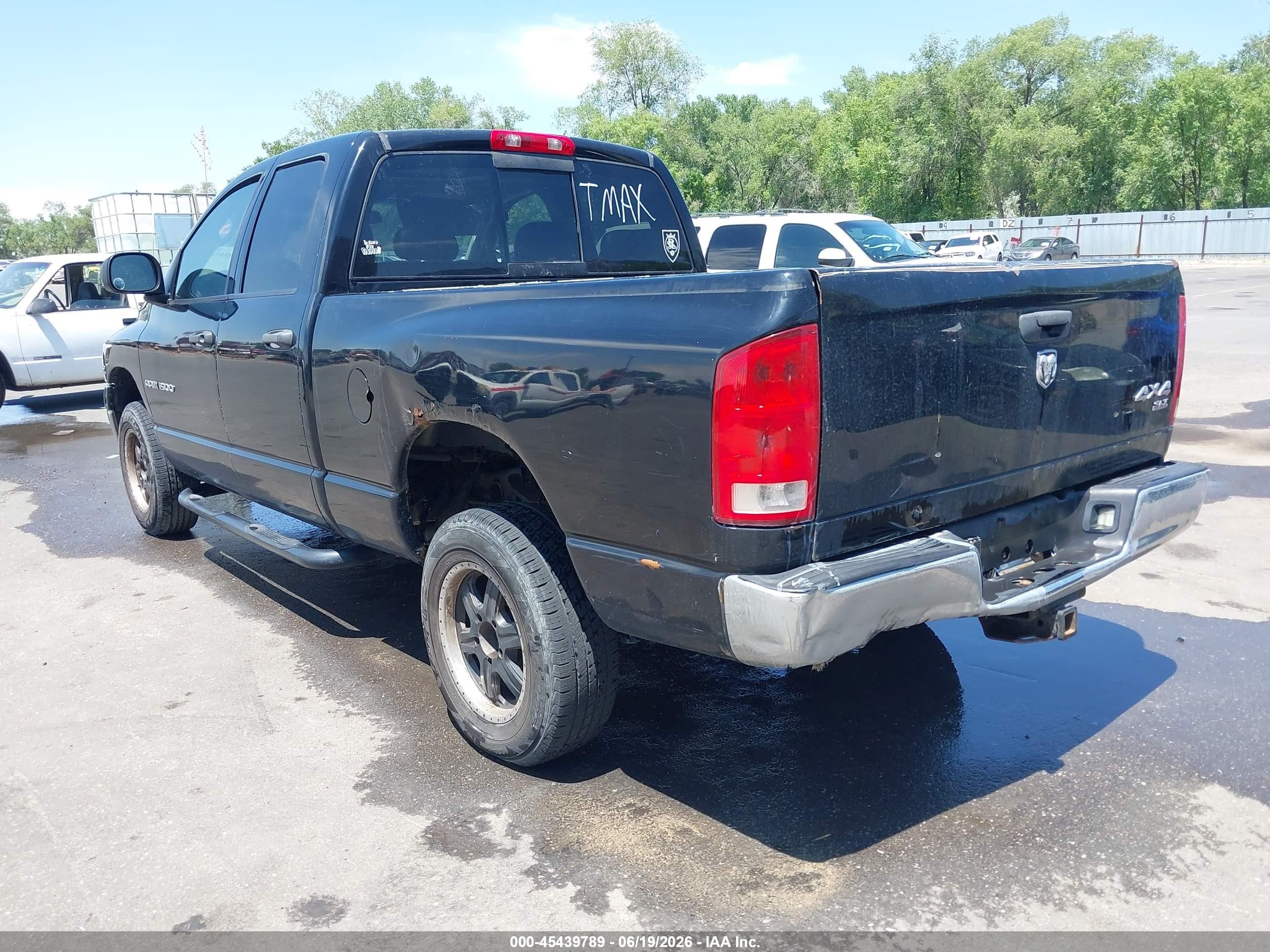 2005 Dodge Ram 1500 Slt/laramie Black vin: 1D7HU18D35S352916