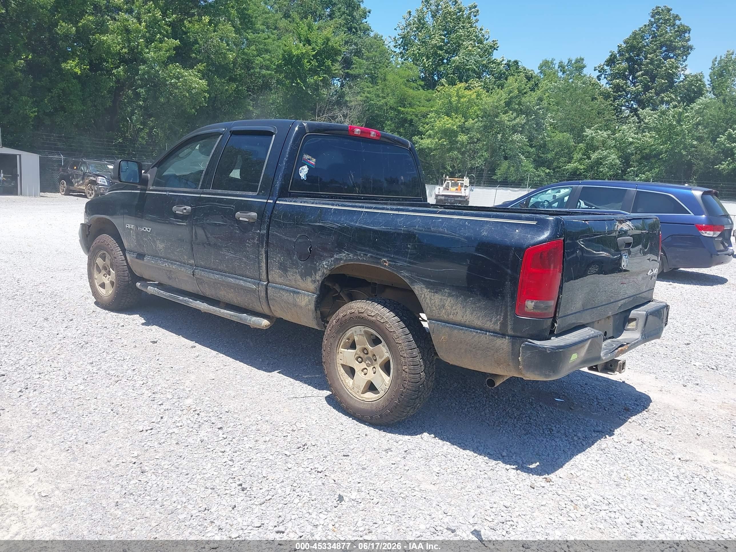 2005 Dodge Ram 1500 Slt/laramie Black vin: 1D7HU18D45S132698