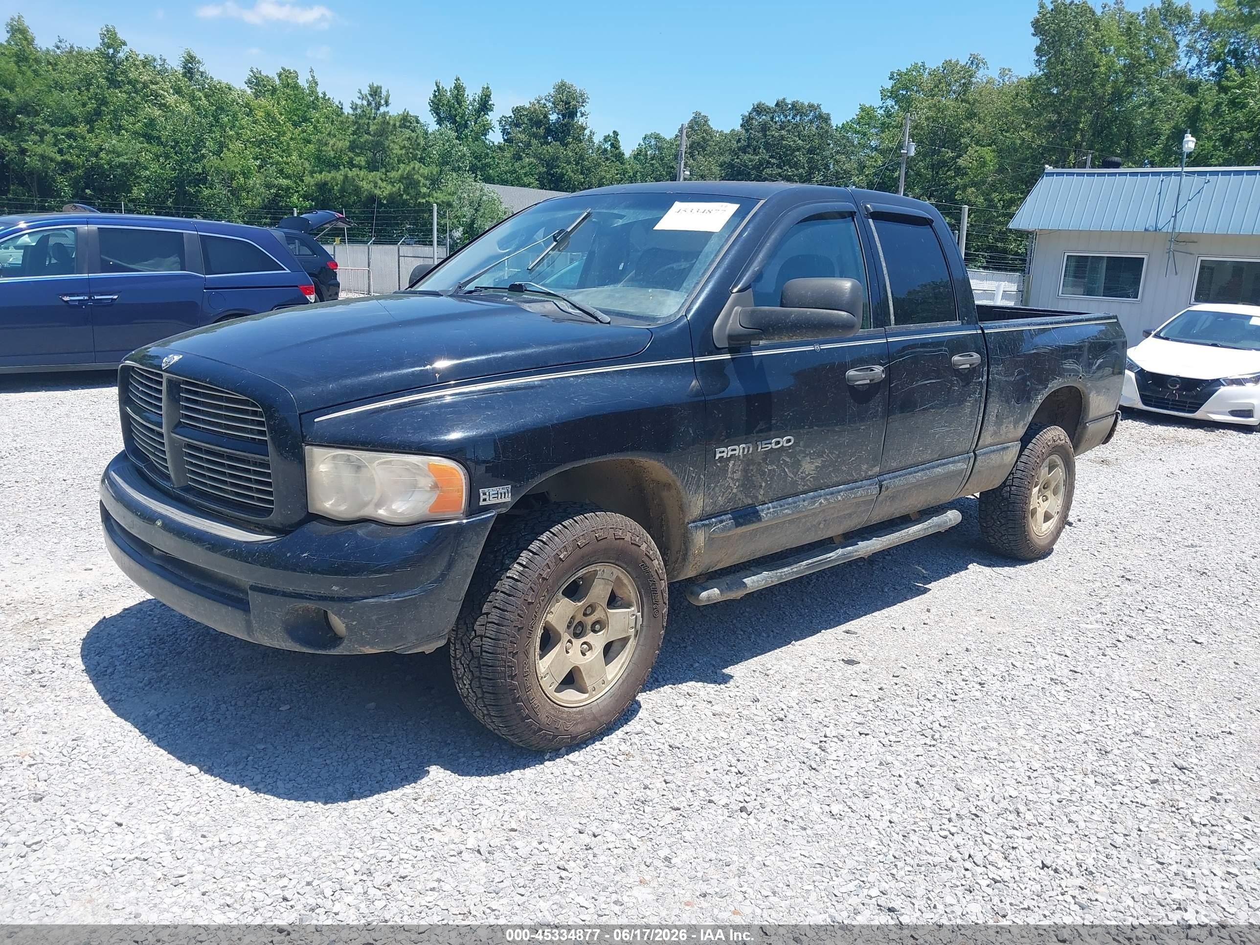 2005 Dodge Ram 1500 Slt/laramie Black vin: 1D7HU18D45S132698