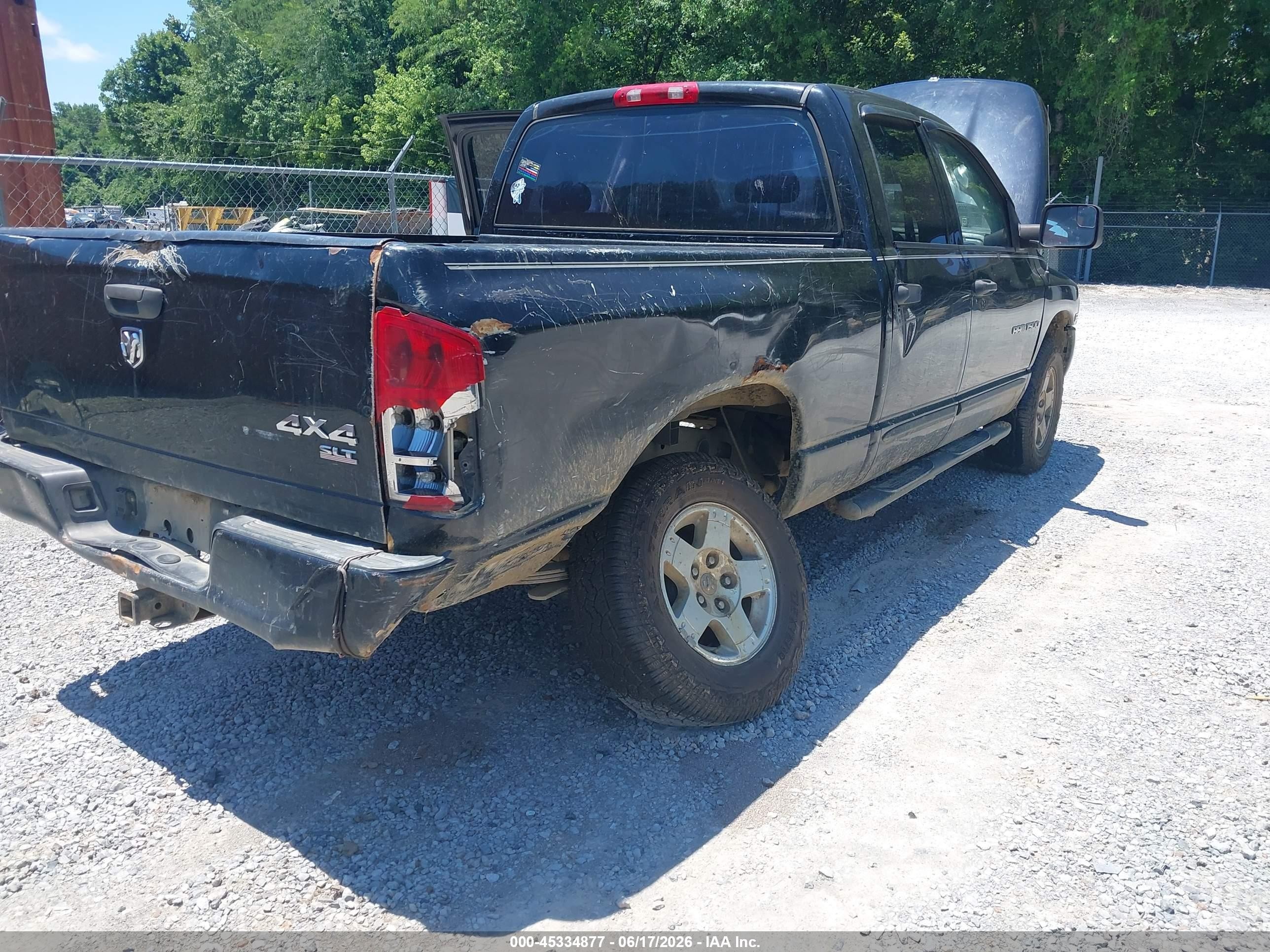 2005 Dodge Ram 1500 Slt/laramie Black vin: 1D7HU18D45S132698