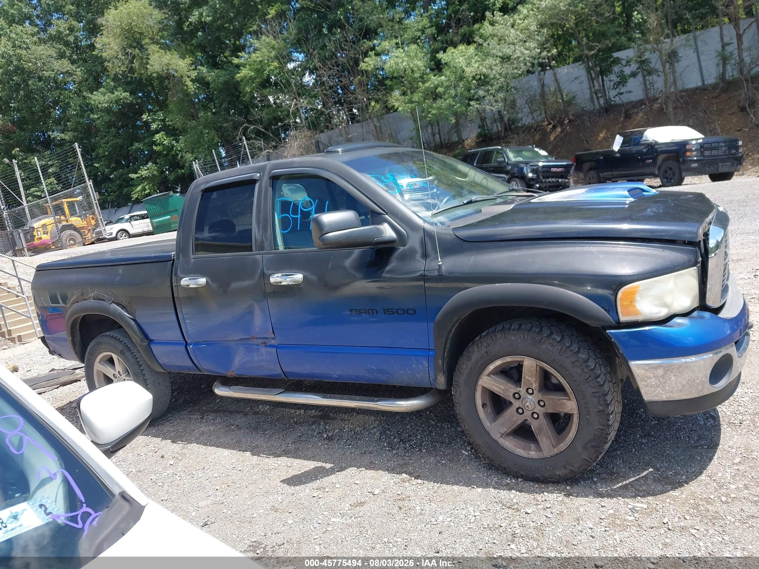 2005 Dodge Ram 1500 Slt/laramie Blue vin: 1D7HU18D55S124108