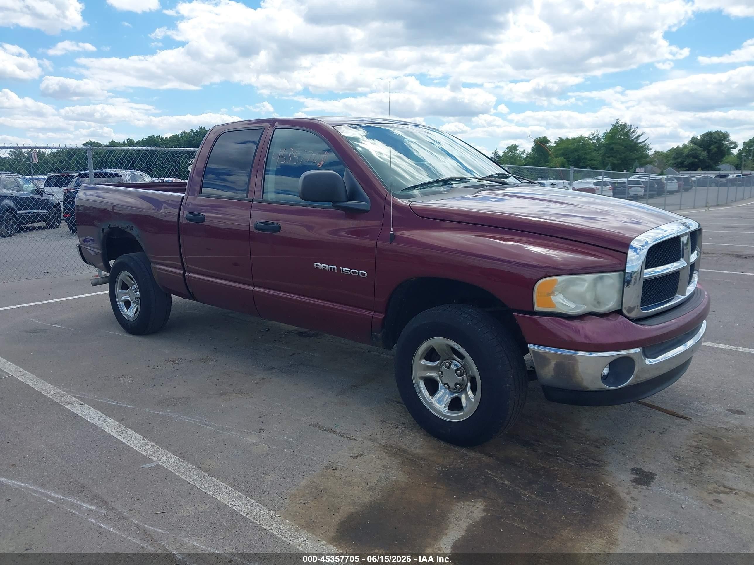 2003 Dodge Ram 1500 Slt/laramie/st Бордовый vin: 1D7HU18D63S282468